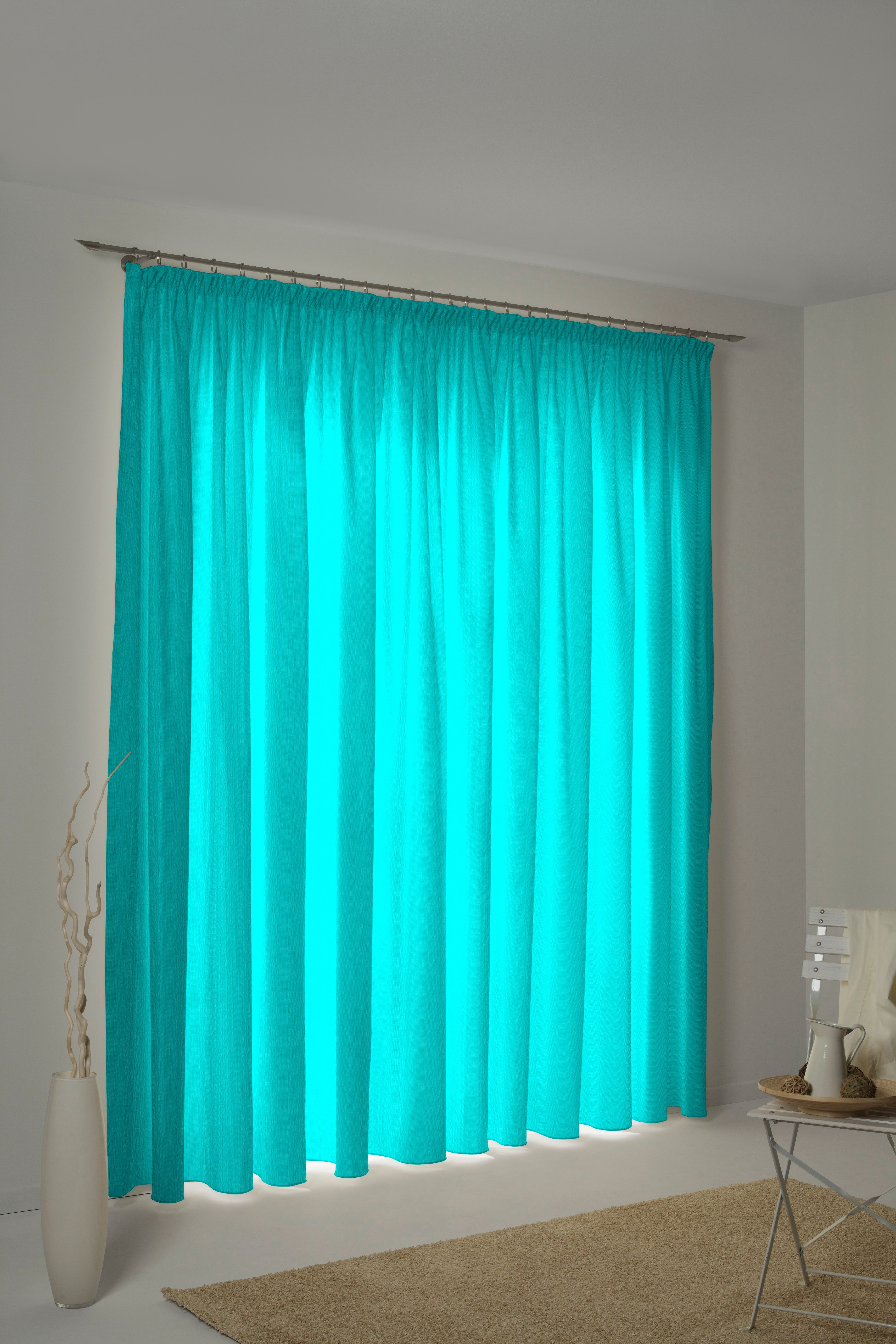 Wirth Gordijn WirthNatur dubbellaags (1 stuk) kant & klaar gordijnen maat hxb: 260x130 cm blauw