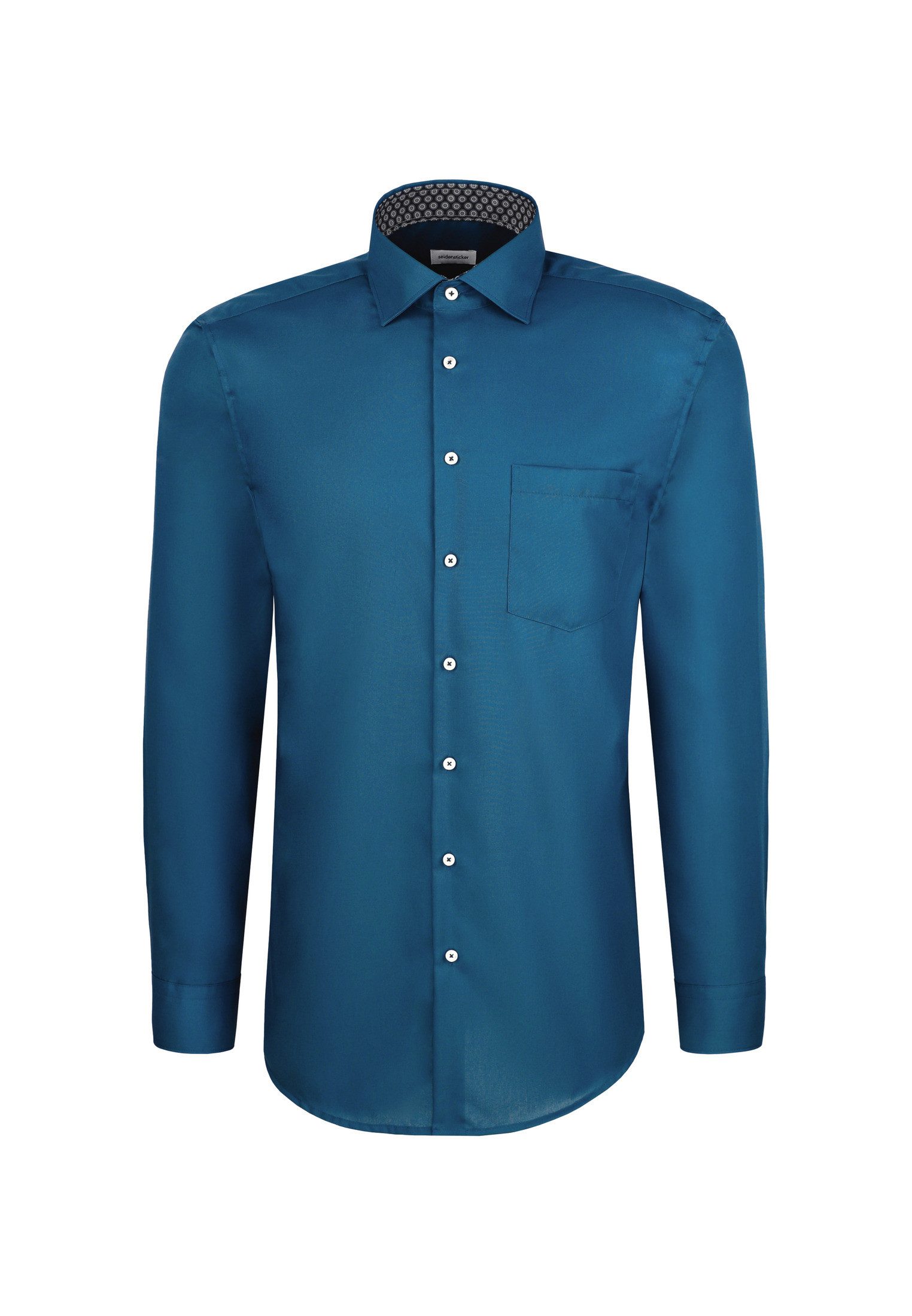 seidensticker Businessoverhemd Zwarte roos Regular 1/1 Kent kraag effen