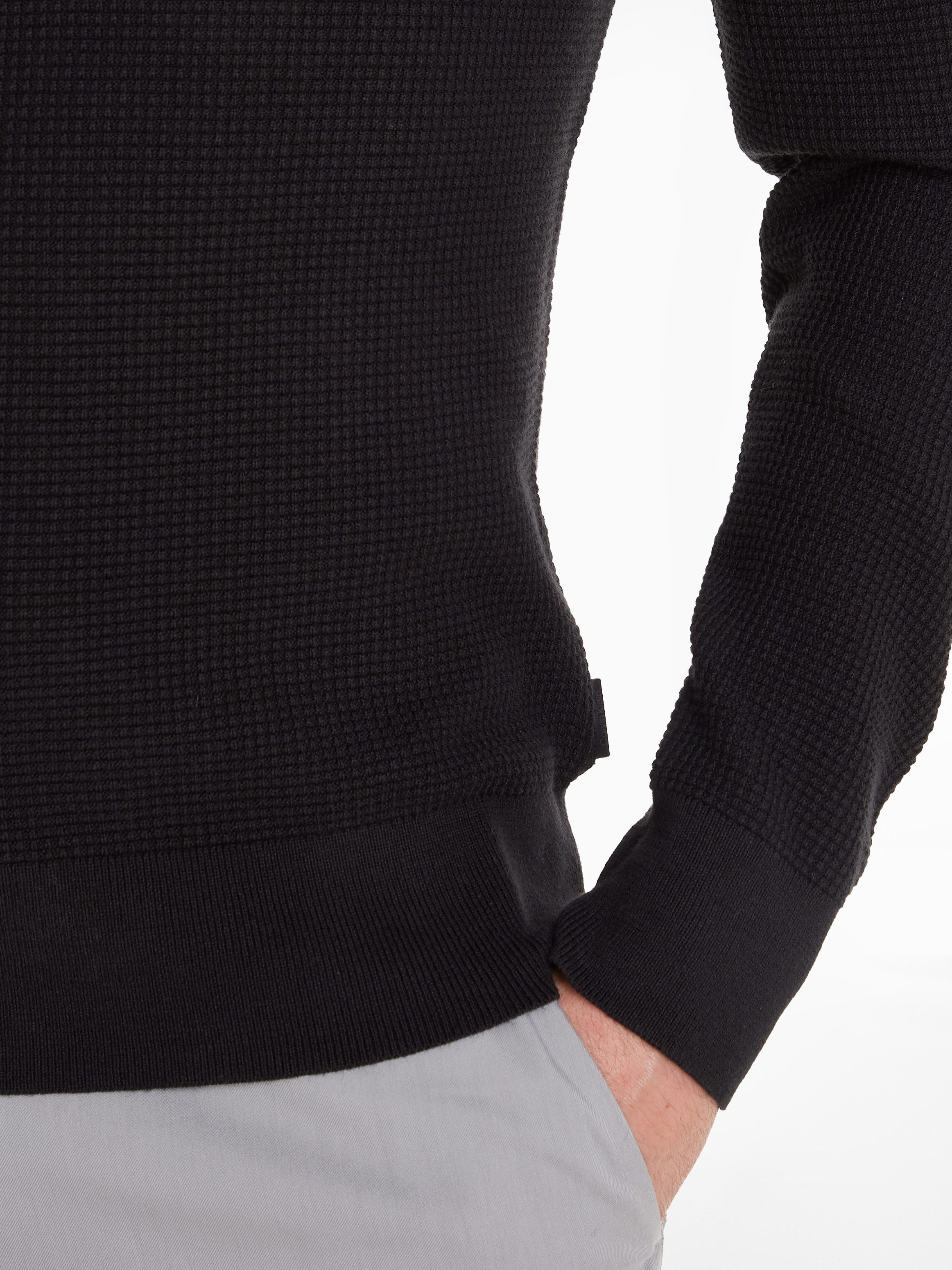Calvin Klein Trui met ronde hals WAFFLE STRUCTURE SWEATER