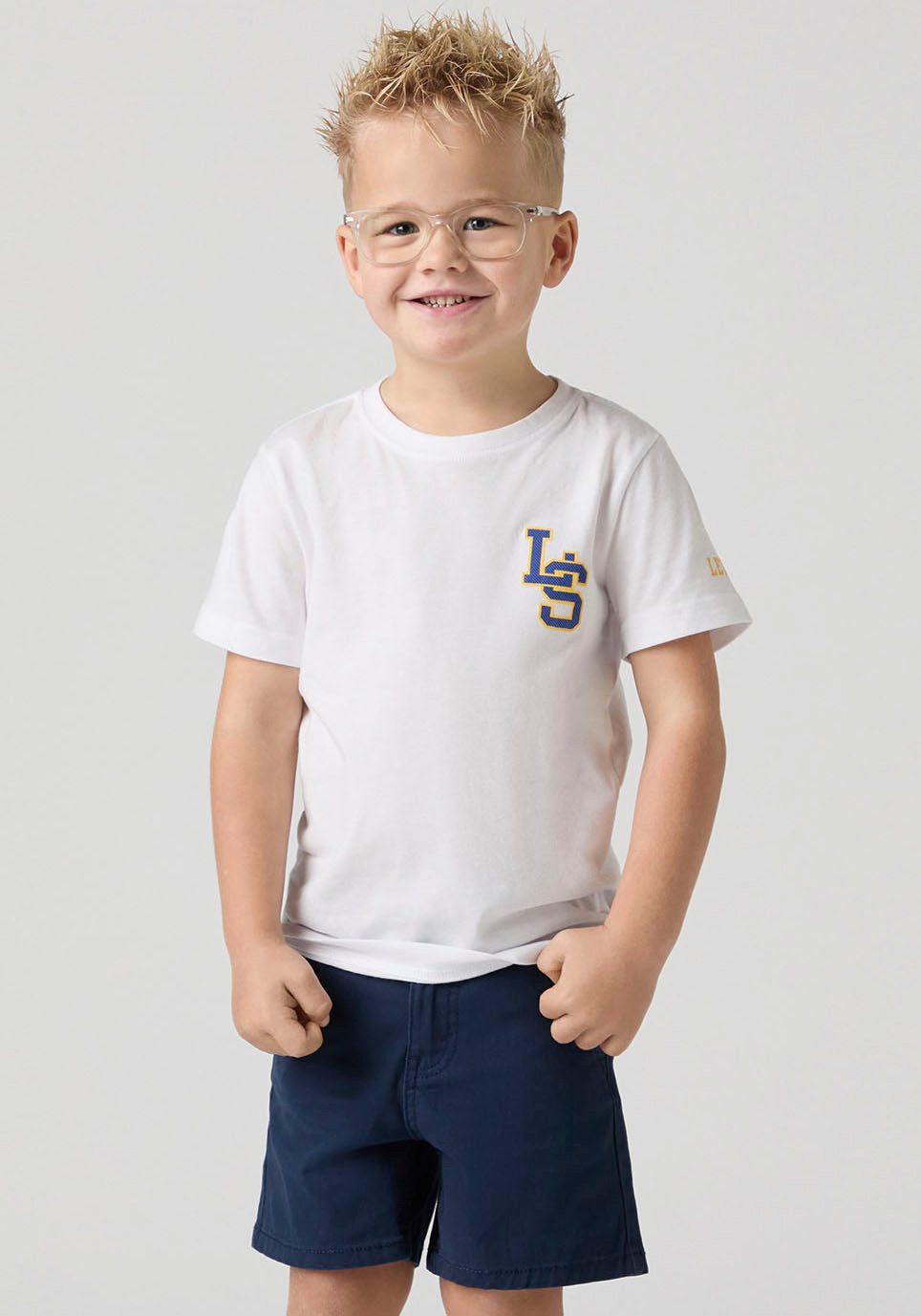 Levi's Kidswear T-shirt LVB "LS" MONOGRAM TEE met merkdruk voor jongens