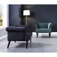 atlantic home collection fauteuil loungestoel met golfvoet zwart