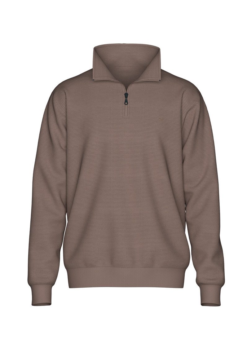 Trigema Sweatshirt TRIGEMA Troyer in Wafeloptiek