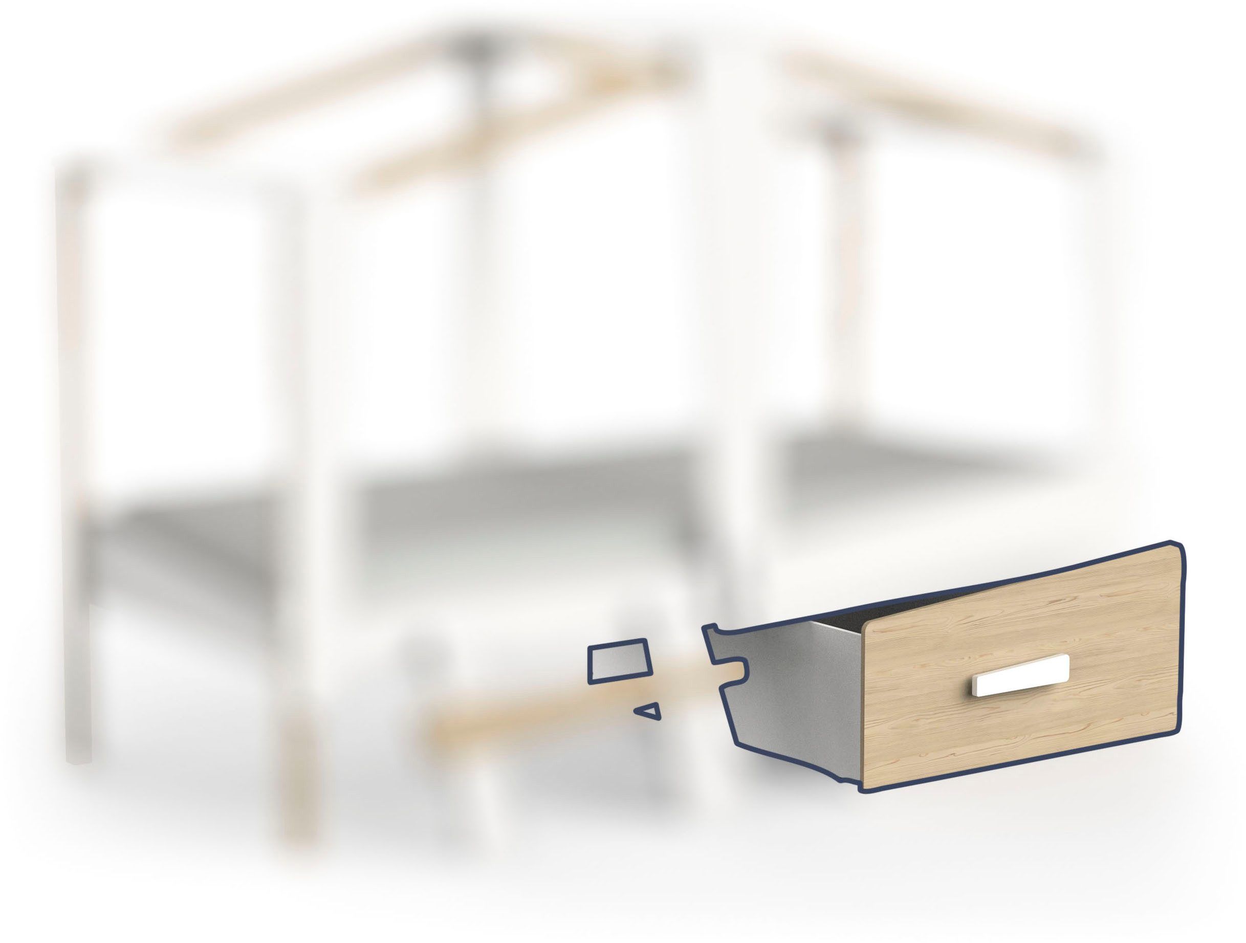 Demeyere GROUP Lade Cabane grote lade gaat onder het bed