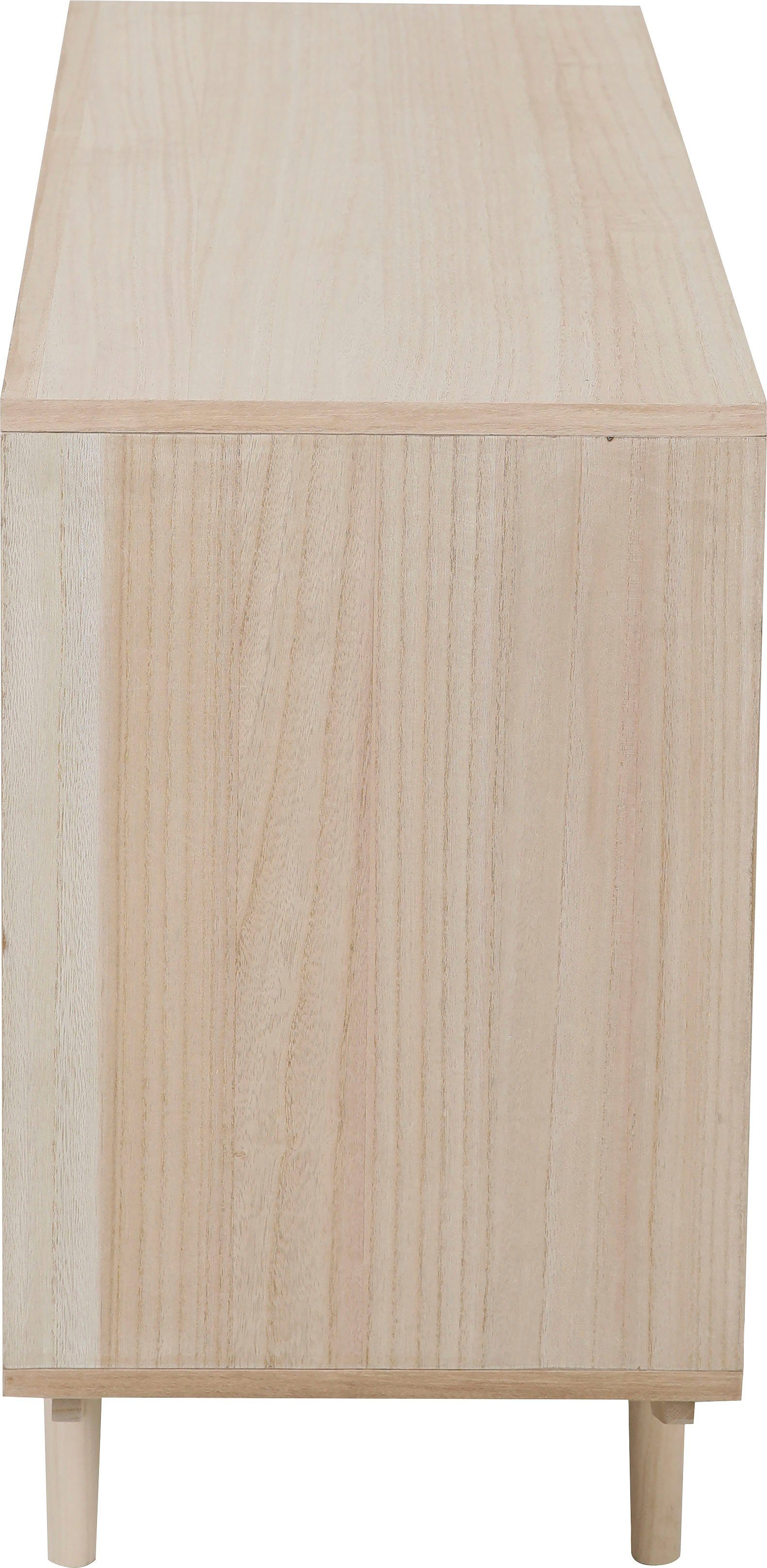 SalesFever Dressoir kast met deurfronten van rietweefsel, weens weefsel