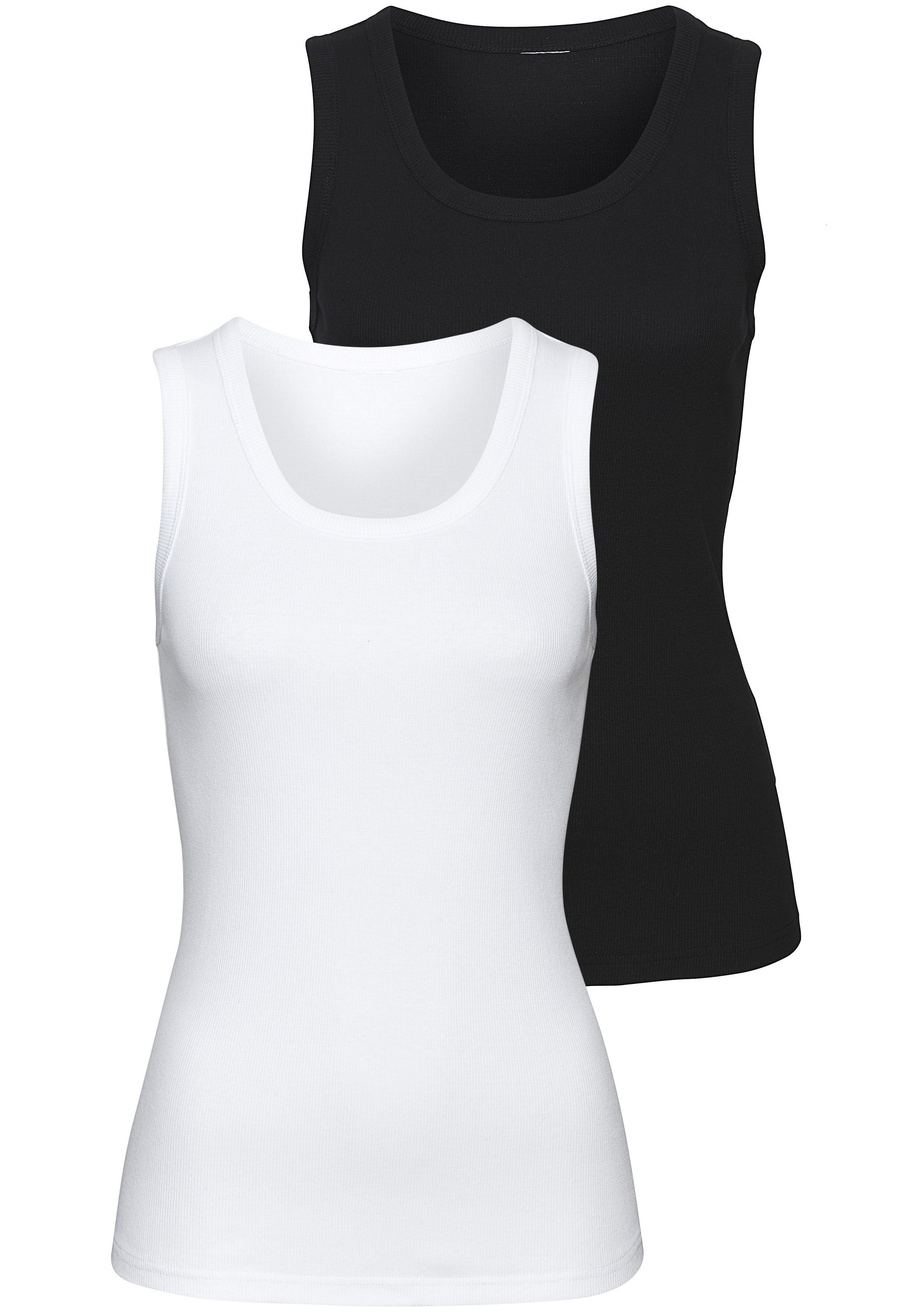 Vivance Tanktop Van zachte rib jersey van zachte katoen-rib kwaliteit (2-delig, Set van 2)