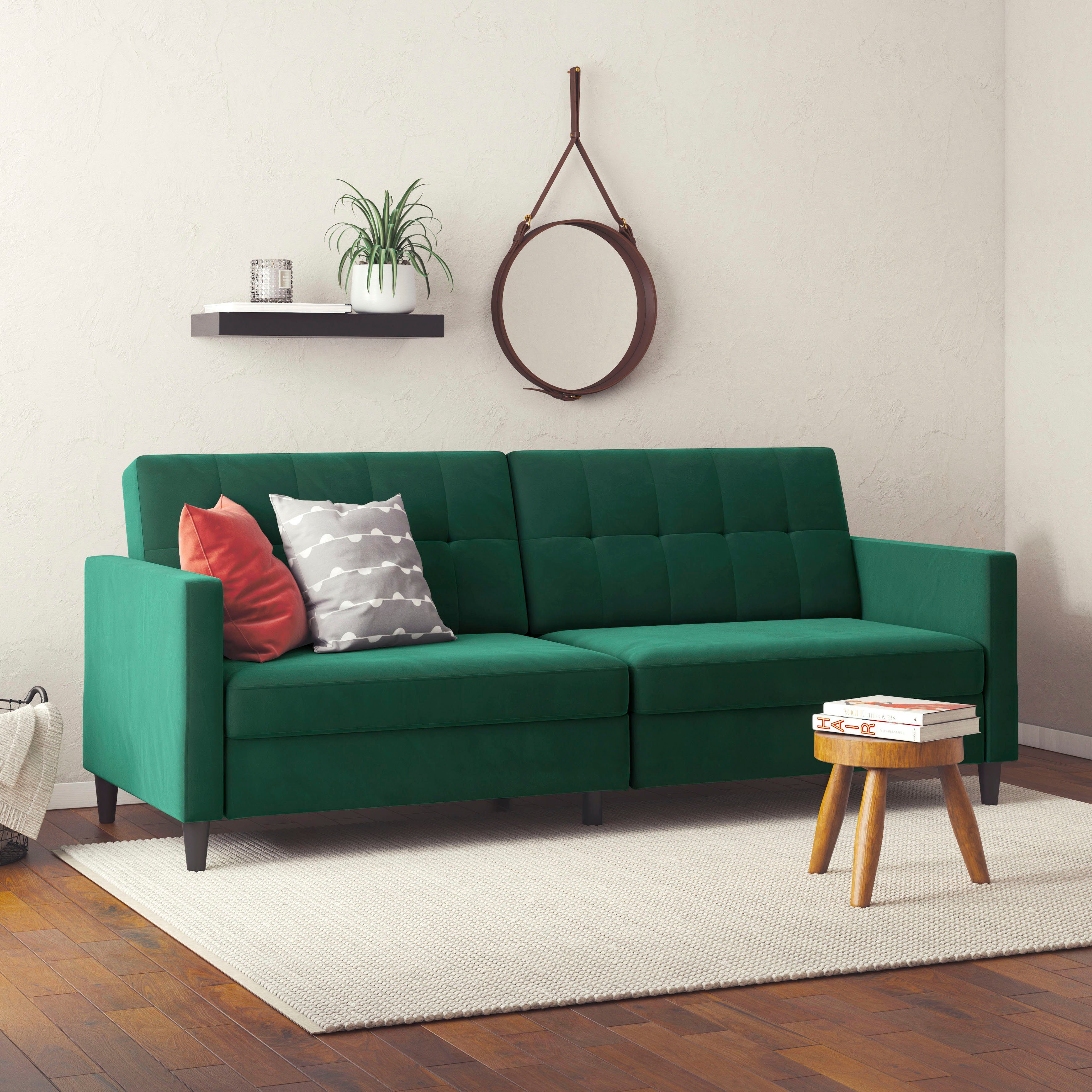 Dorel Home 3-zitsbank Hartford II Slaapfunctie, rugleuning 2-delig, 3-voudig verstelbaar, zithoogte 43 cm