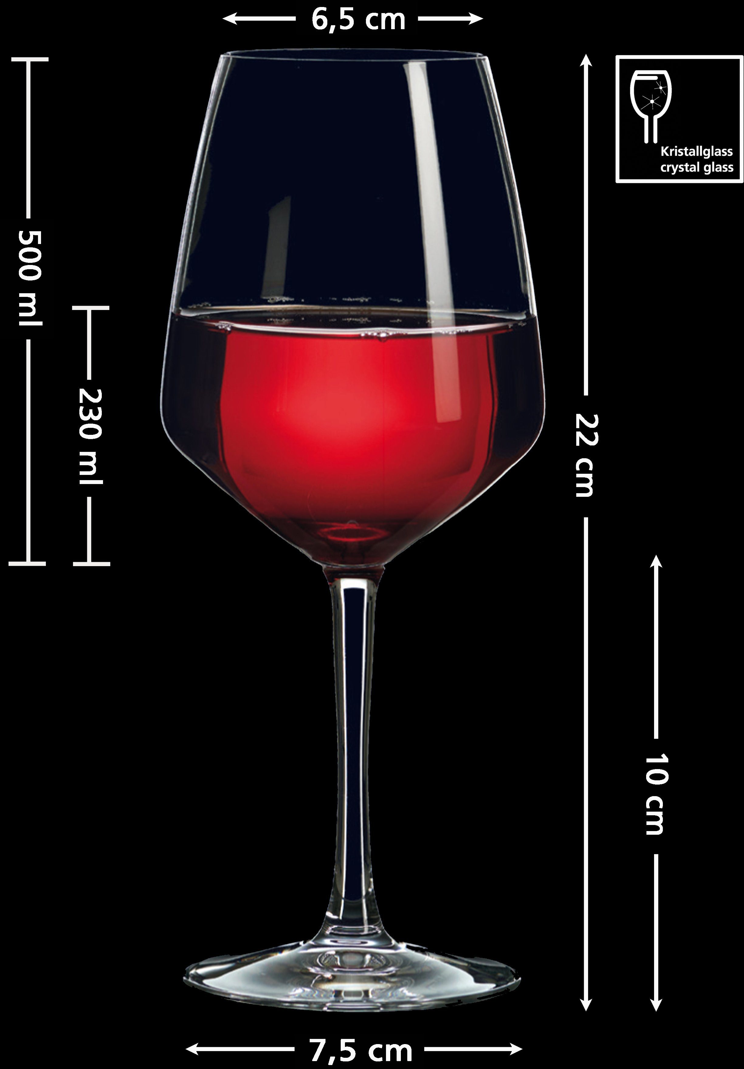 Ritzenhoff & Breker Rodewijnglas Mambo 4-delig, 500 ml (set, 4-delig)