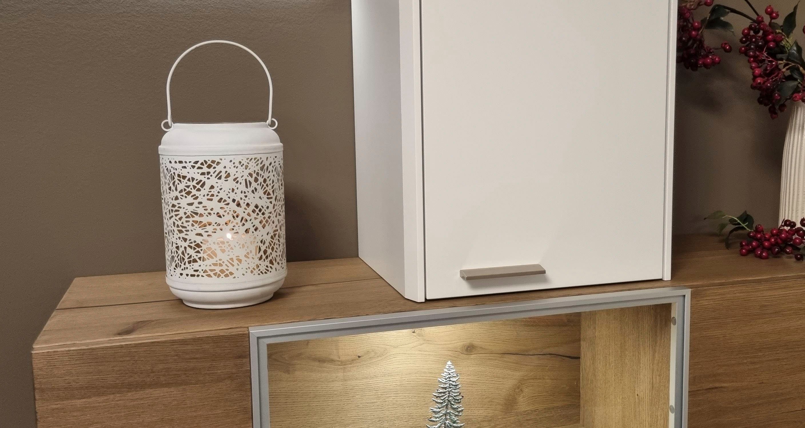 Ambiente Haus Lantaarn met kaars Lantaarn van metaal in wit - (H) 24 cm (1 stuk)