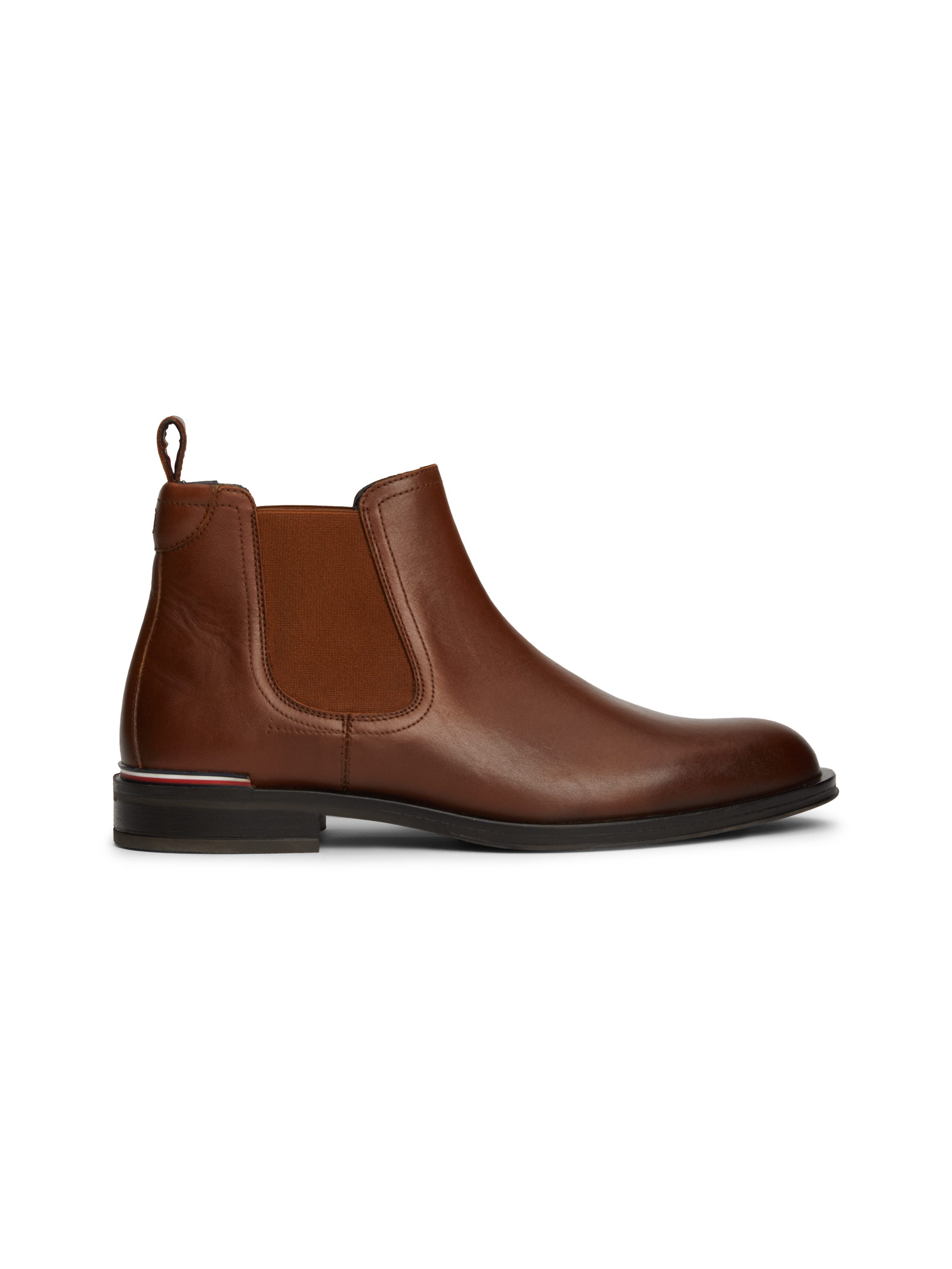 Tommy Hilfiger Chelsea-boots CORE RWB HILFIGER LTH CHELSEA hakken, enkellaars, zakelijke schoen met strepen op de hiel