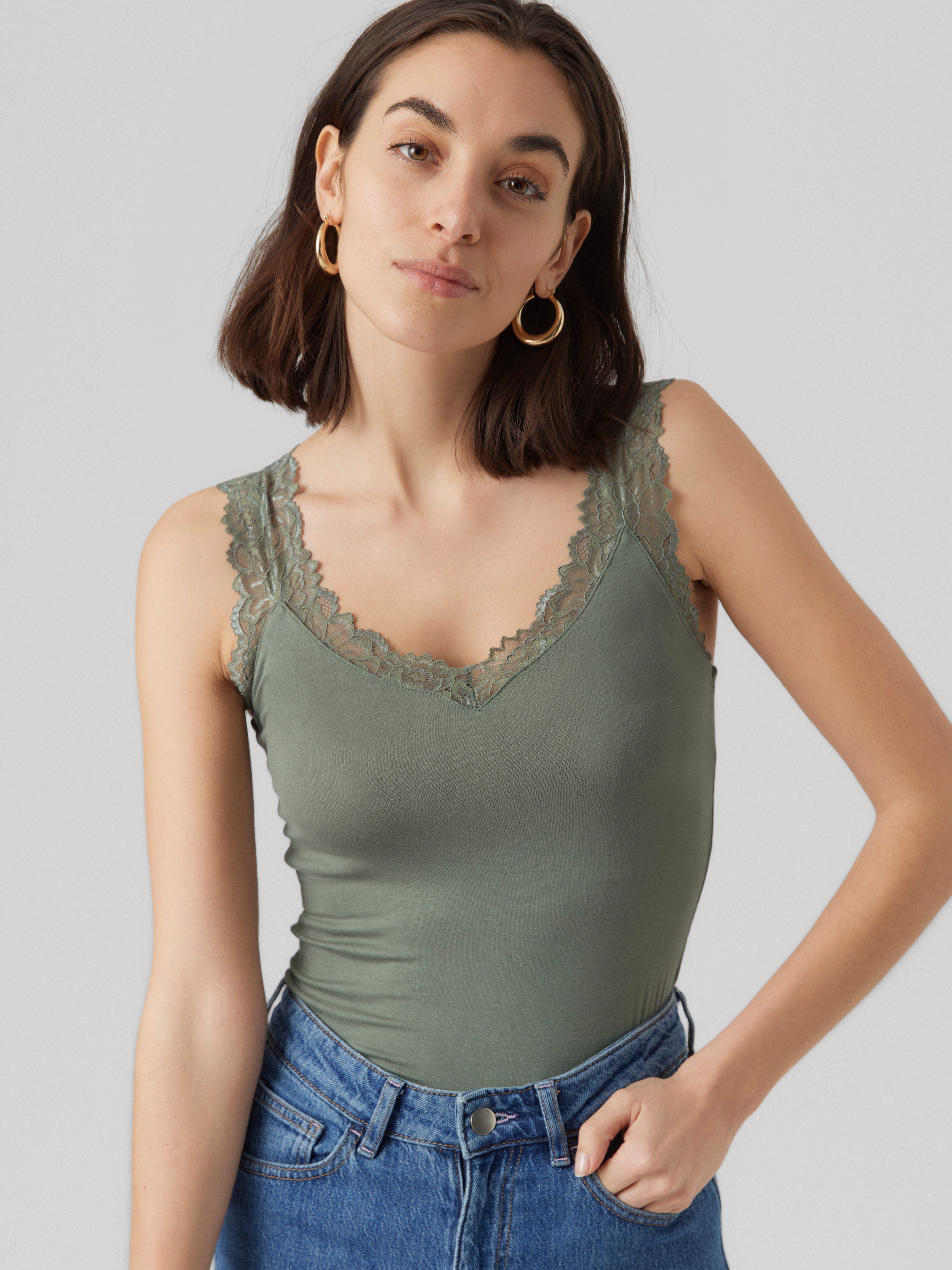 Vero Moda Kanten top VMROSA SL TOP JRS NOOS