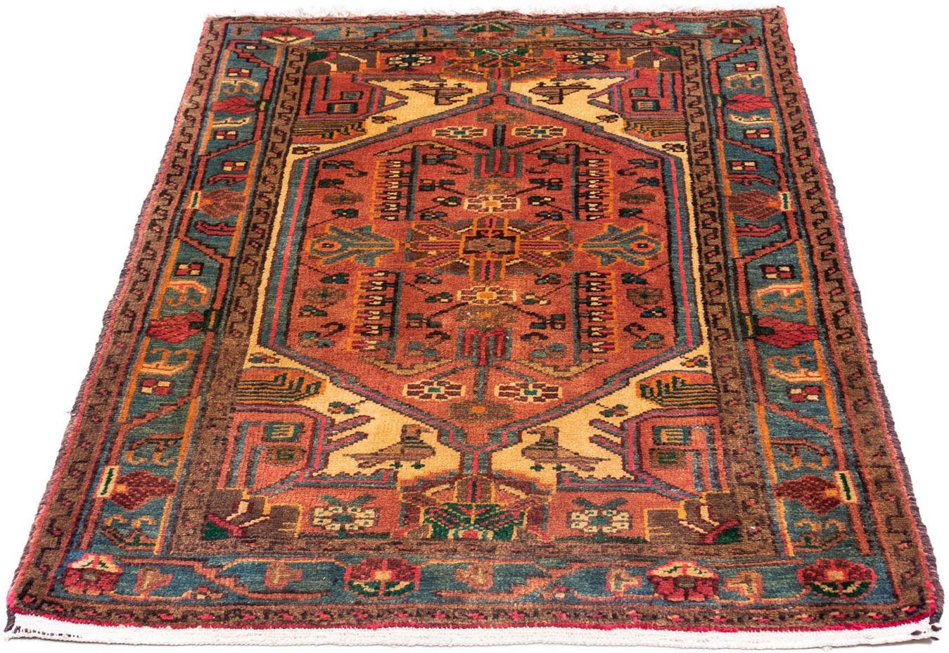 morgenland Wollen kleed Touiserkan medaillon rosso chiaro 123 x 87 cm Handgeknoopt
