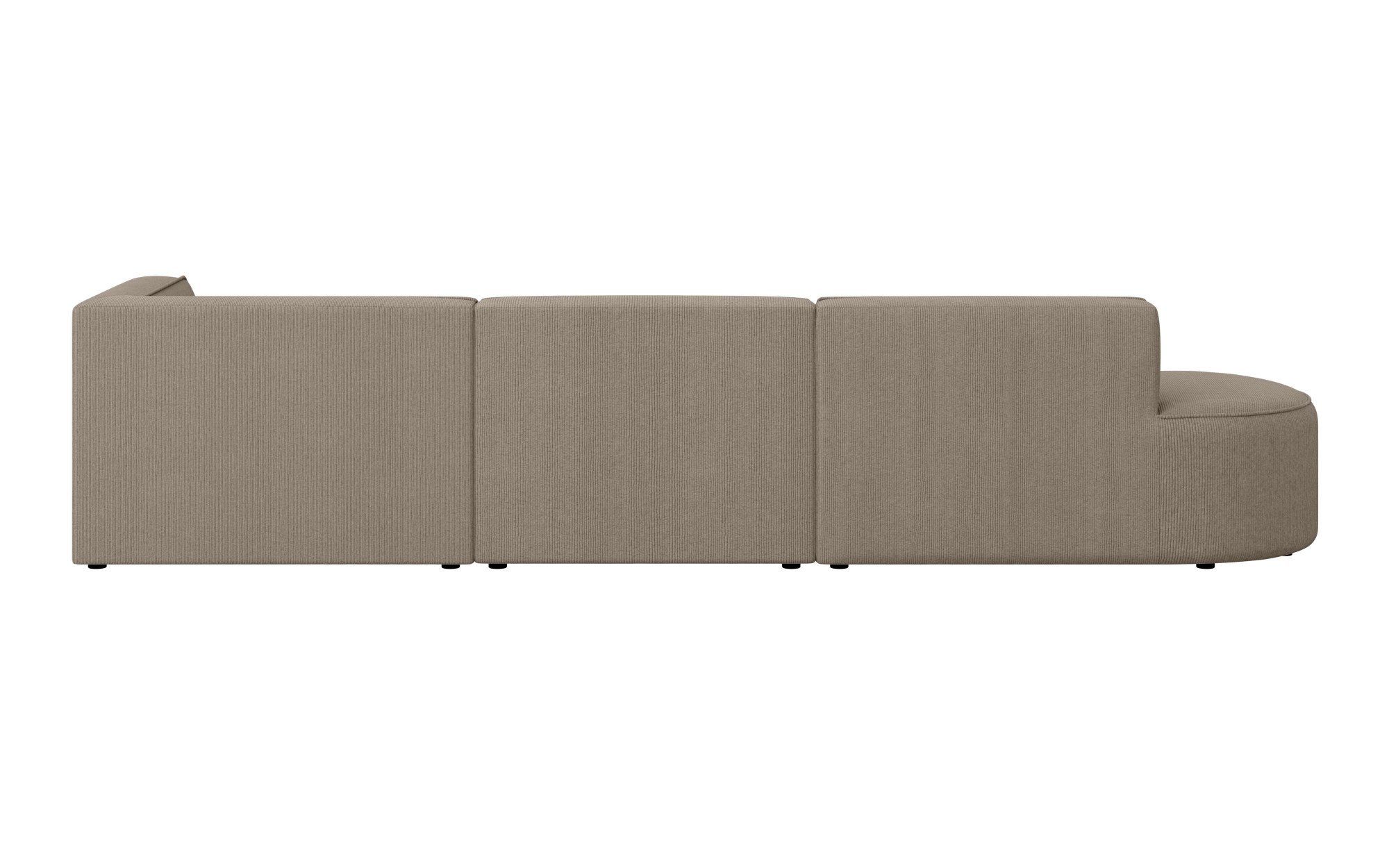 andas Hoekbank EIVIND designerbank met ottomane rechts/links, B/D/H: 343/159/72 cm