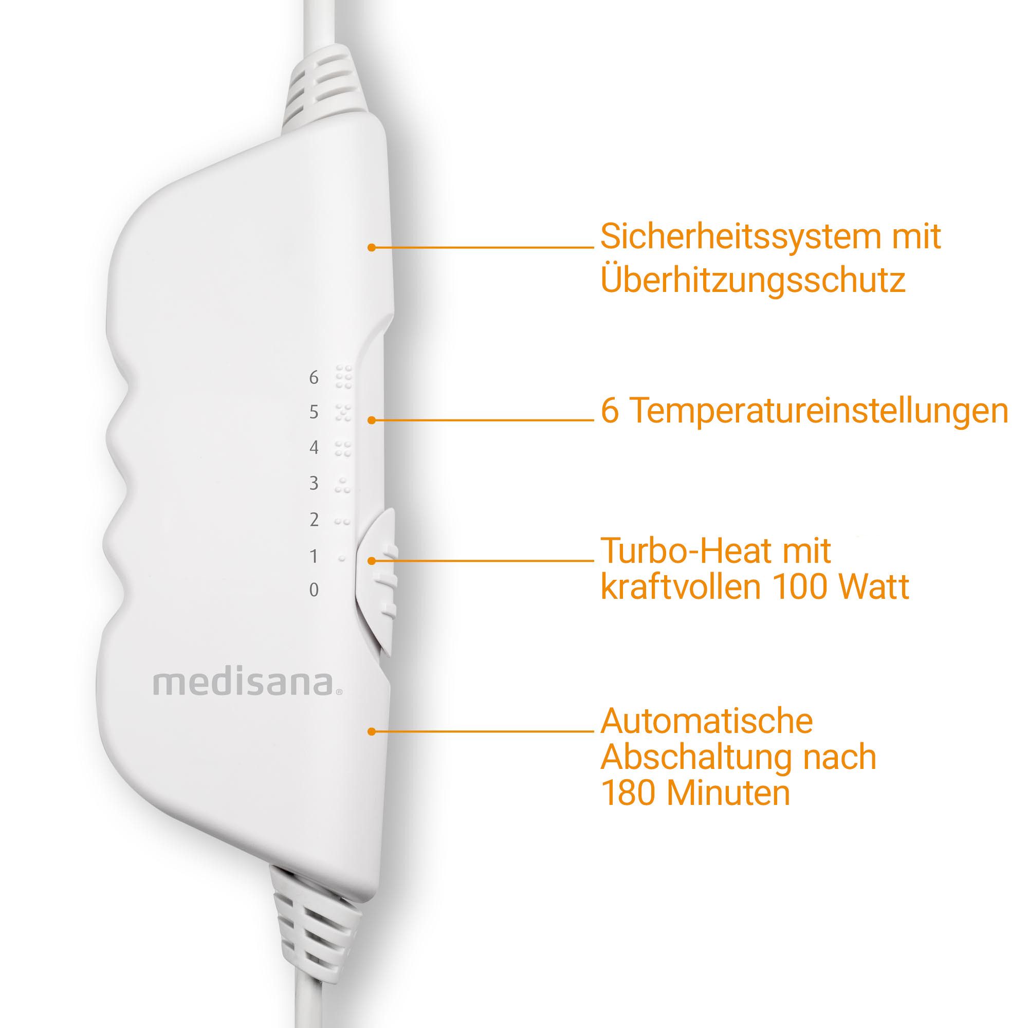 Medisana Elektrische onderdeken HU 662 6 temperatuurinstellingen, 2 warmtezones, oververhittingsbeveiliging, automatische uitschakeling