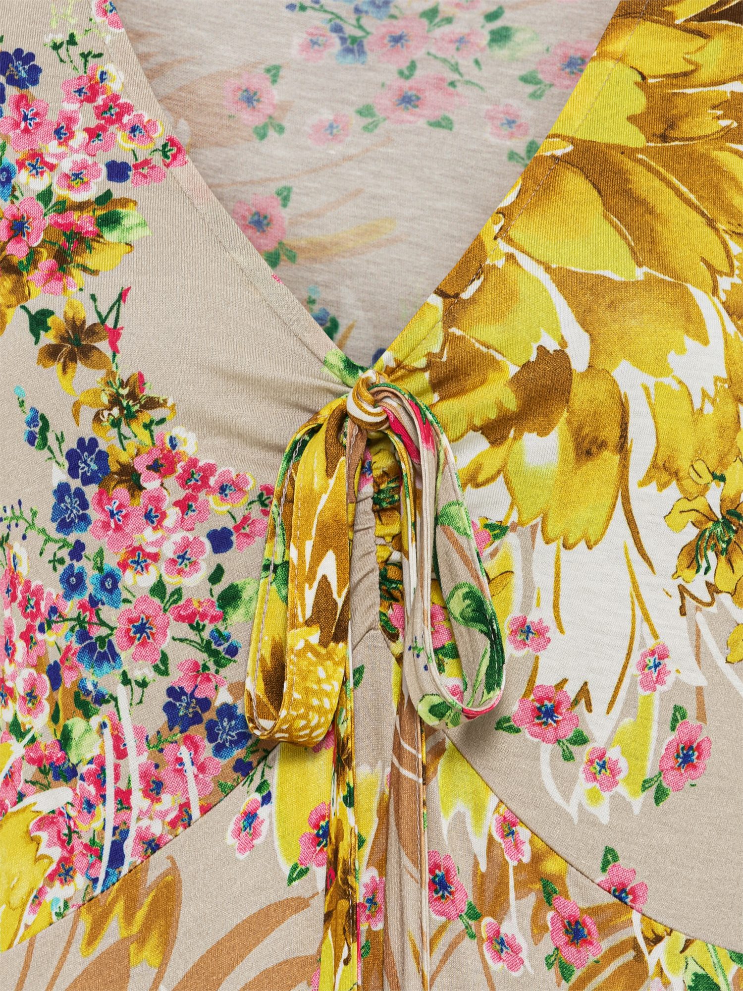 Lascana Jerseyjurk met all-over print en striklint, jurk met bandjes, strandjurk, zomers