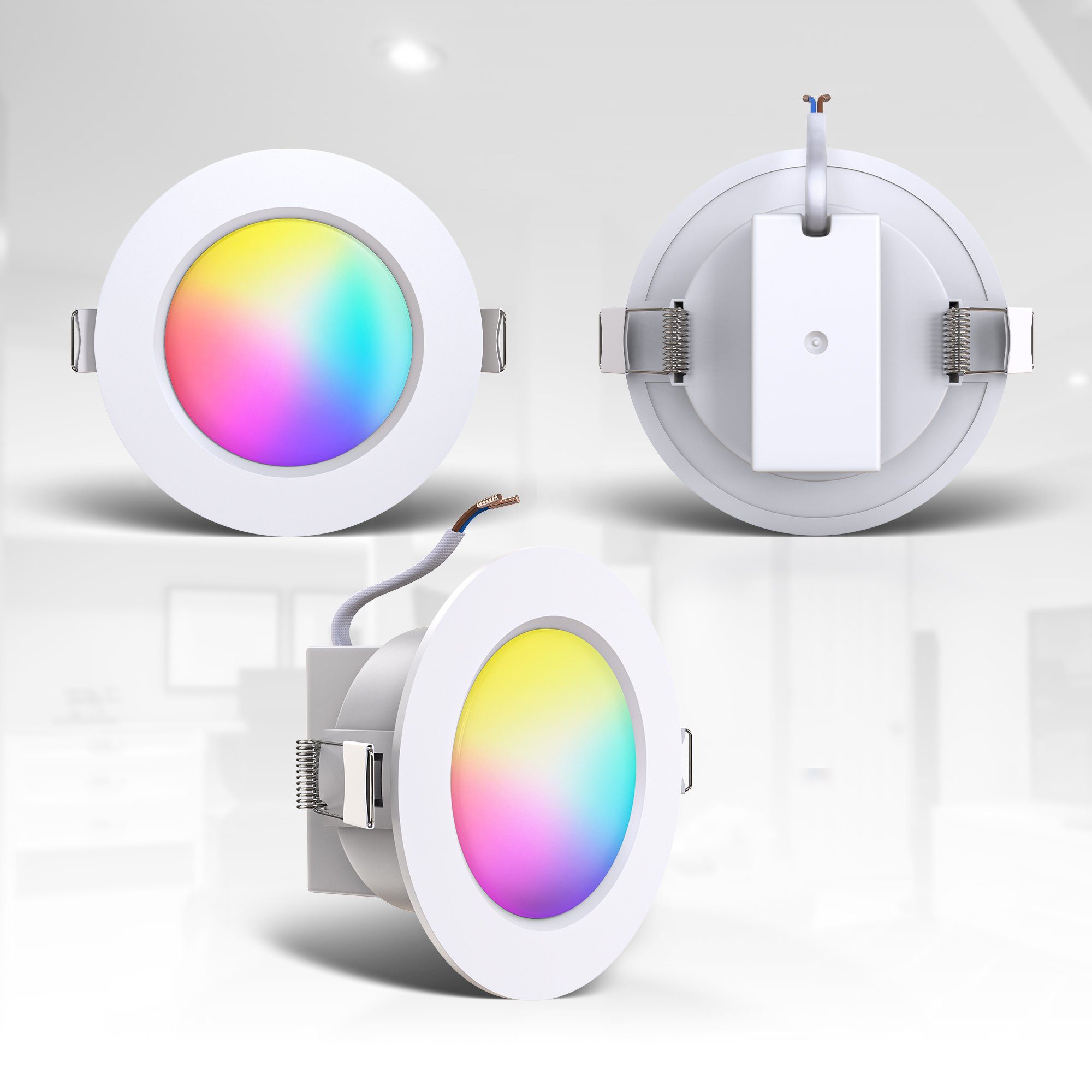 B.K.Licht Ledinbouwlamp 5-pack badkamer inbouwspots, IP44, RGB inbouwspots, met afstandsbediening (5 stuks)