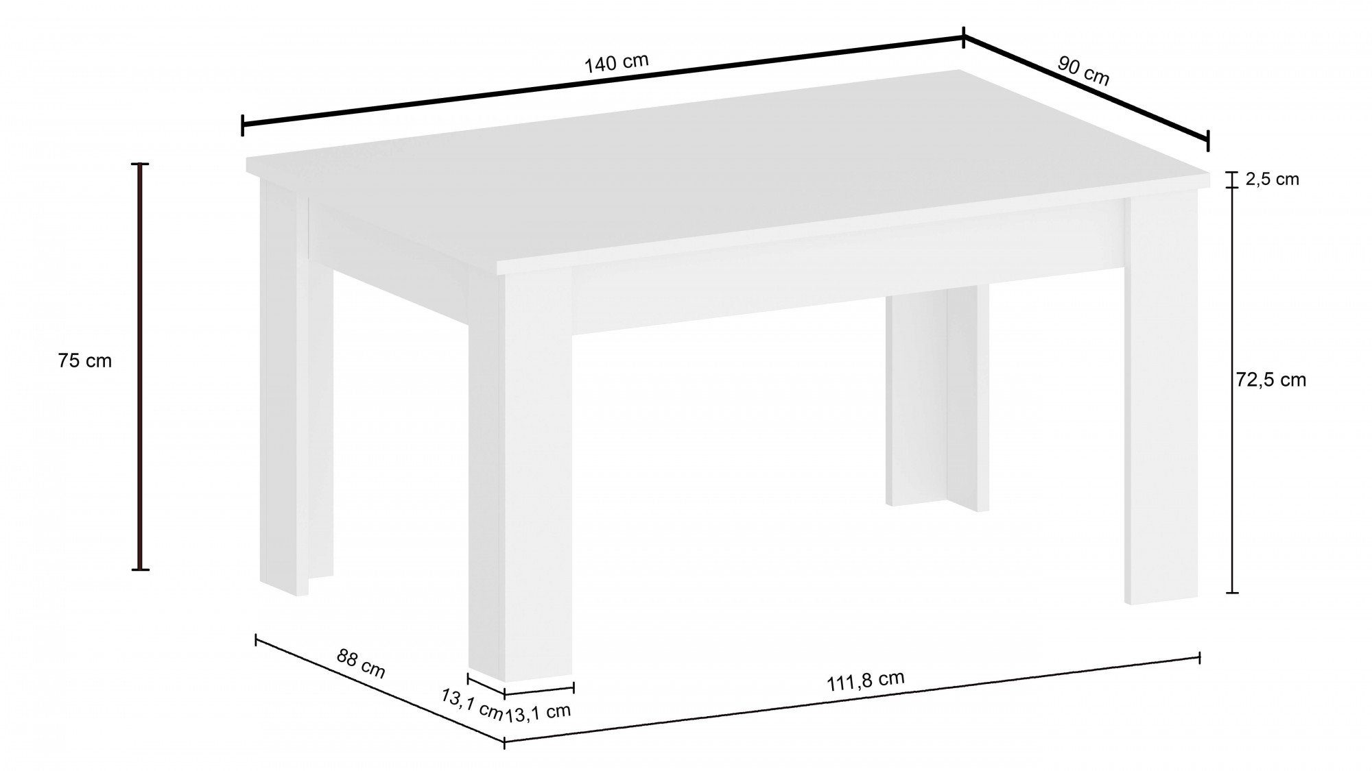 INOSIGN Eettafel JESI (1 stuk)