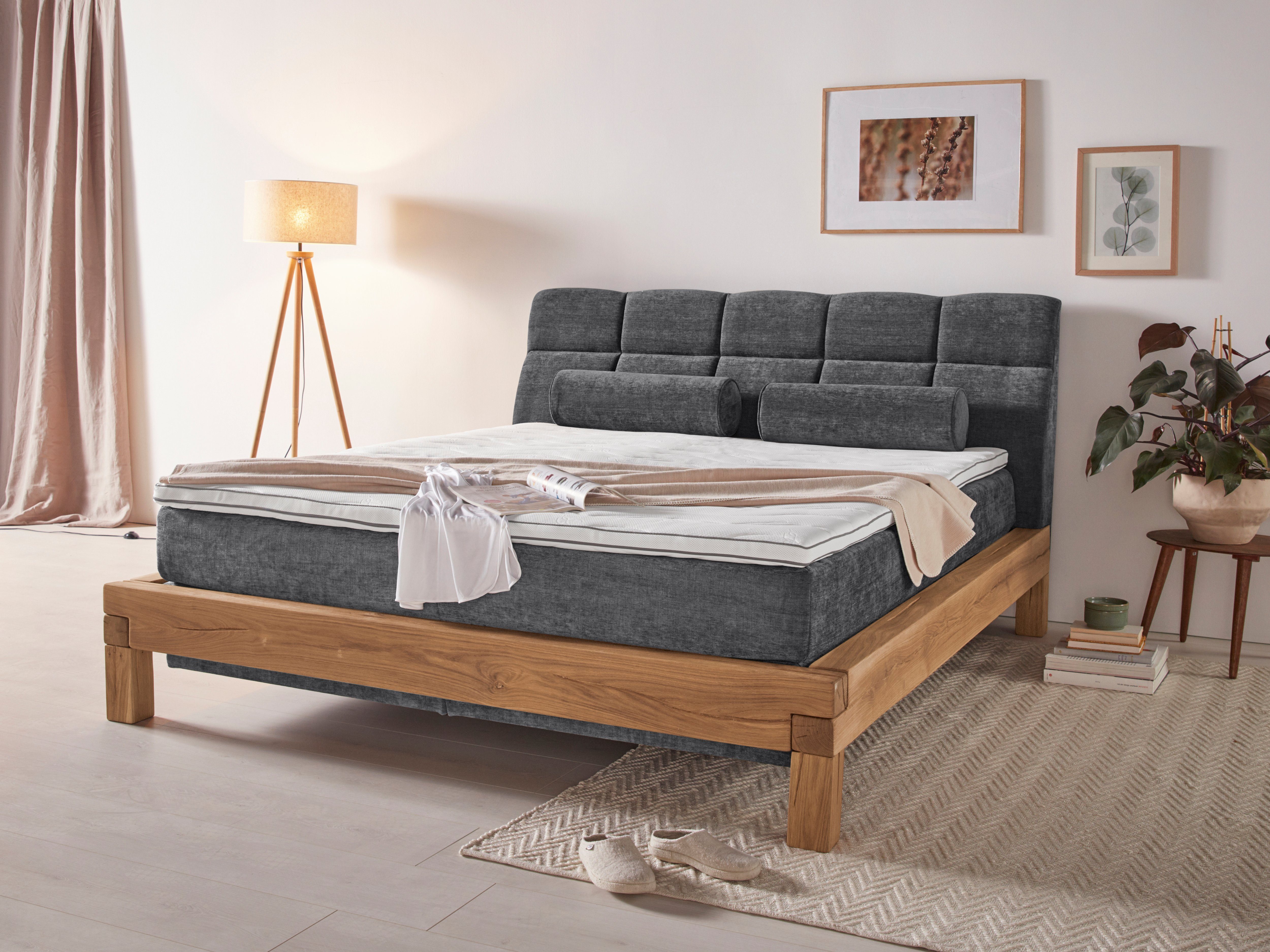 Home affaire Boxspring Villads Ligoppervlak: 180x200 cm, inside-boxspringonderbouw, gerecyclede stoffen