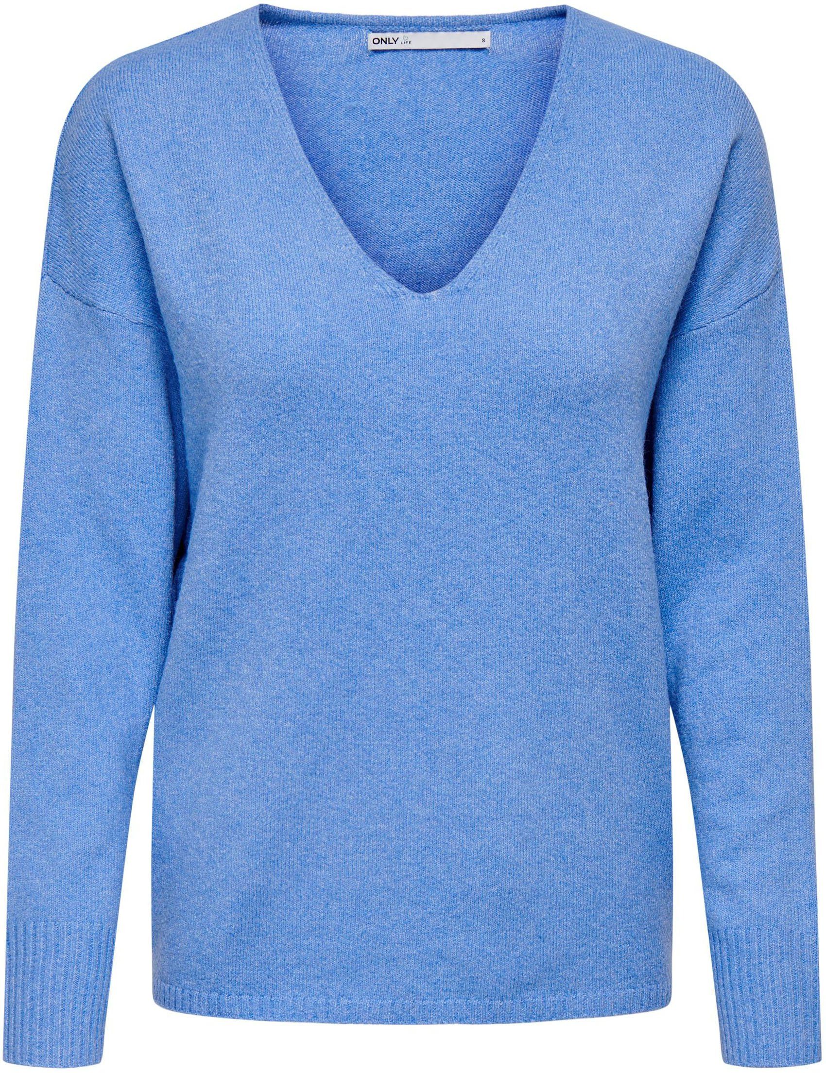 Only Trui met V-hals ONLRICA LIFE L/S V-NECK PULLO KNT NOOS