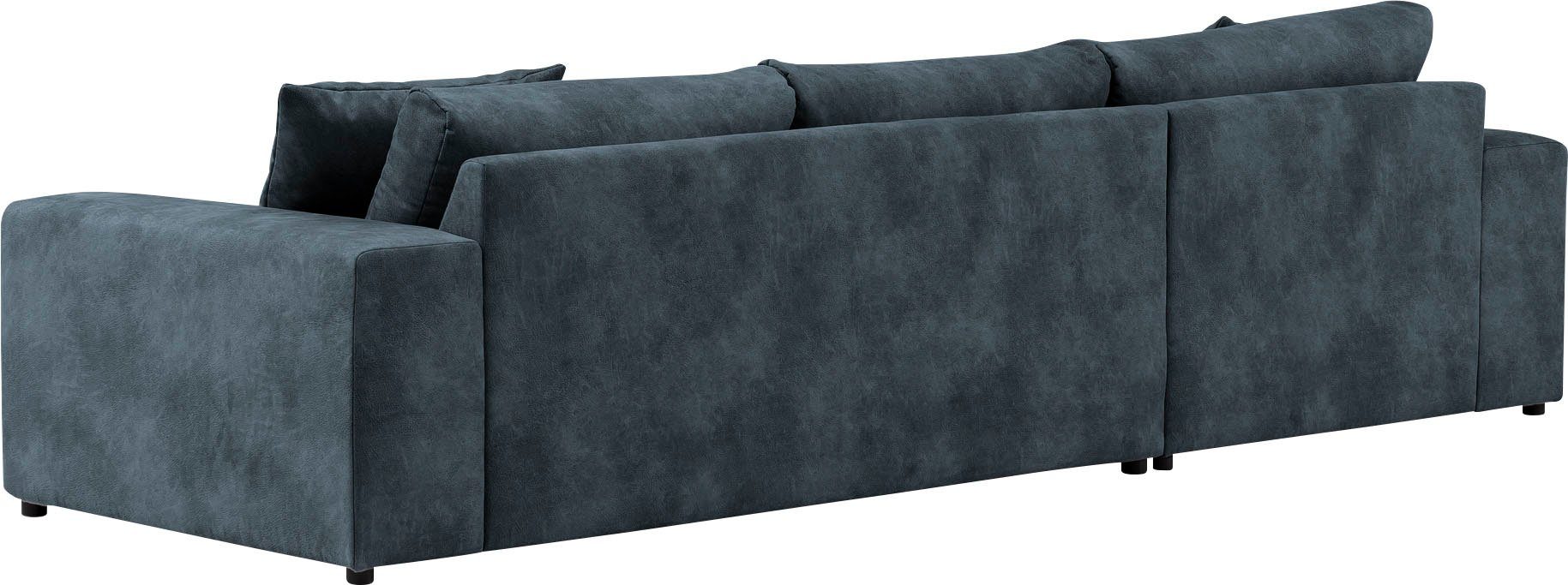 andas Hoekbank SLEETLAND XXL van fluweel of in vintage leer-look, L-model,