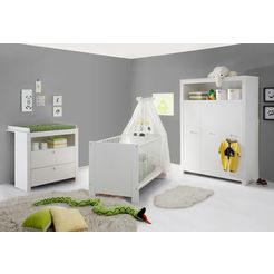 trendteam complete babykamerset olivia bed + commode + 3-deurs kast (set, 3-delig) wit