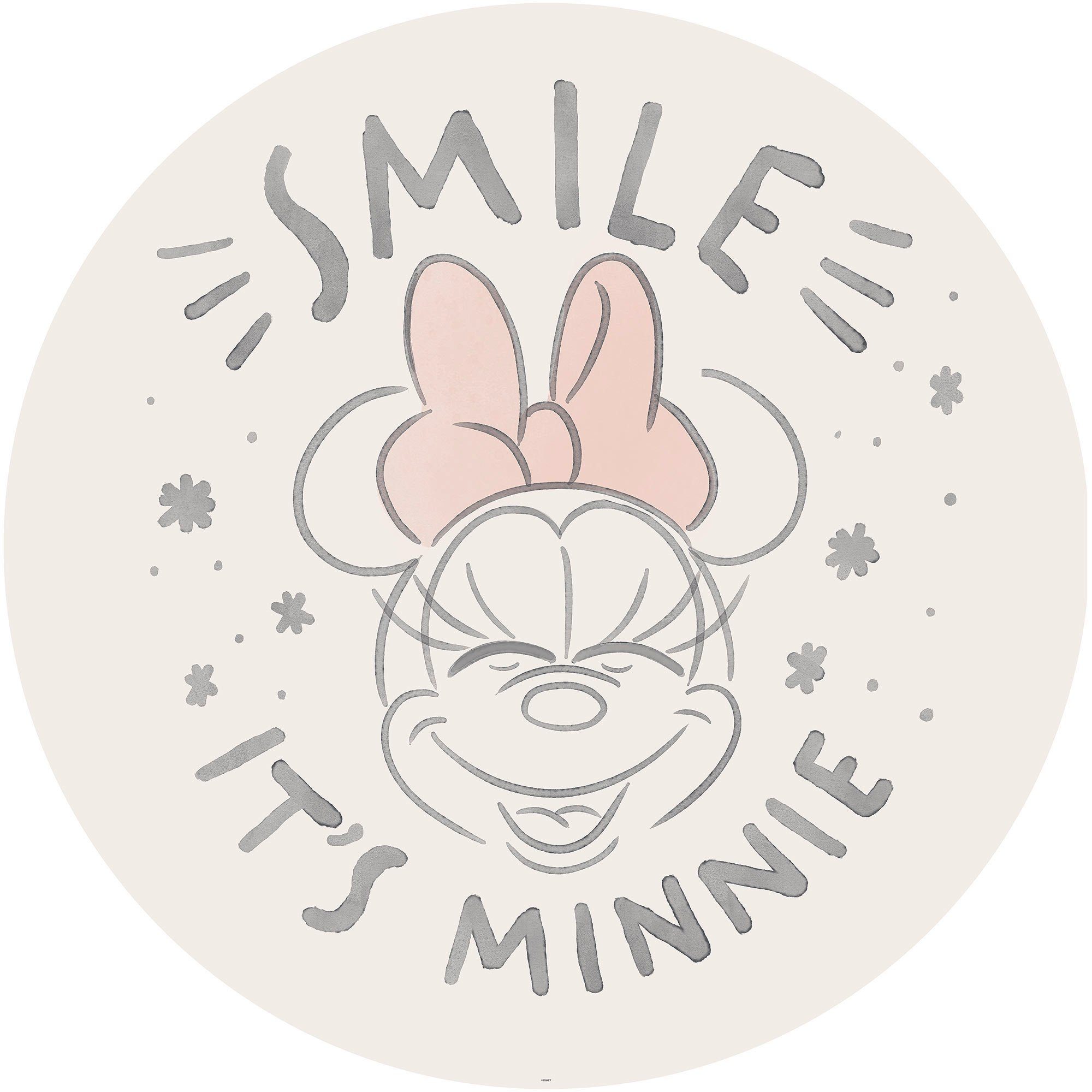 Komar Fotobehang Zelfklevend vlies - Minnie Chubby Cheeks - Afmeting 125 x 125 cm (1 stuk)