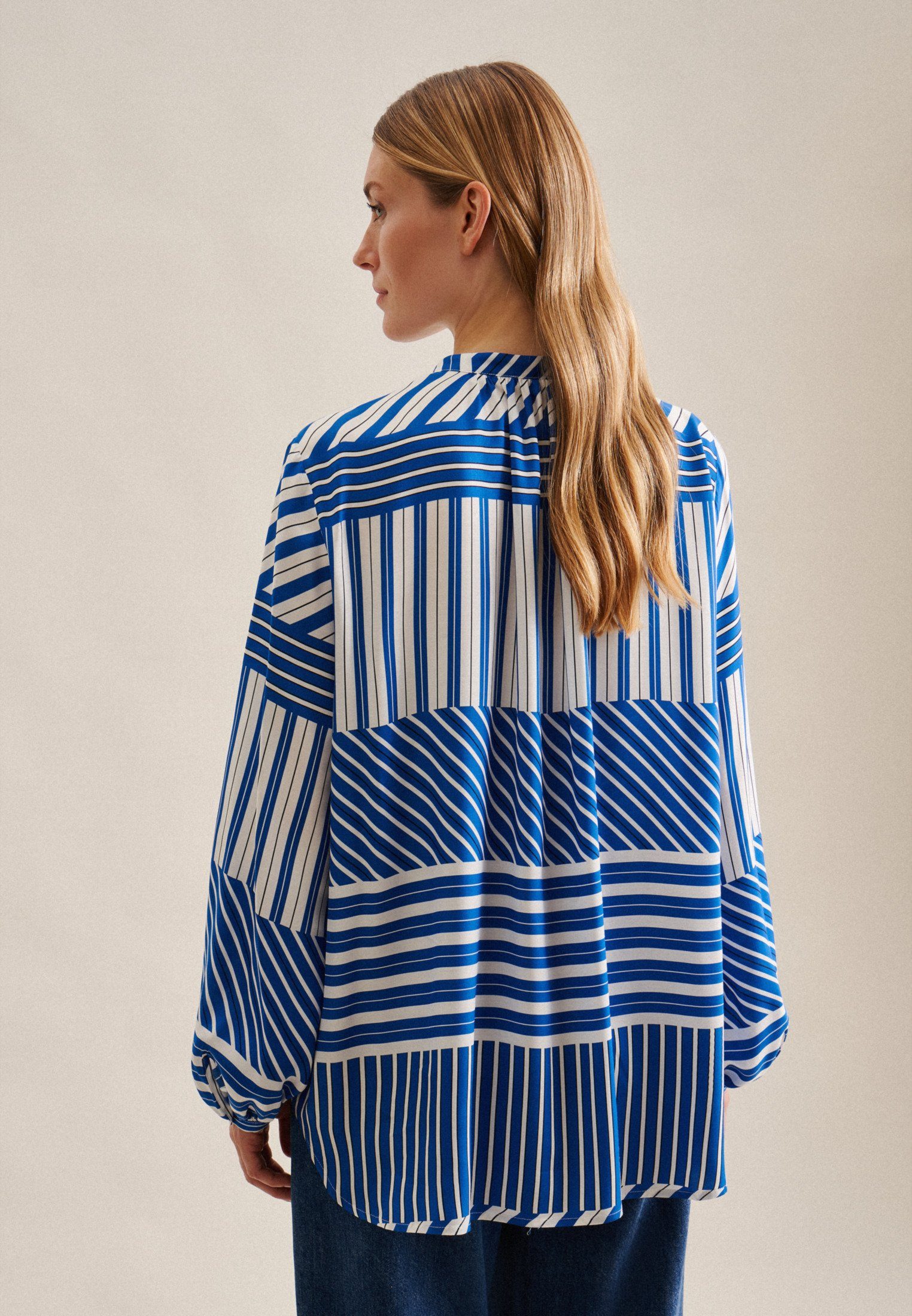 seidensticker Klassieke blouse Zwarte roos Tunika met geplaatste strepen