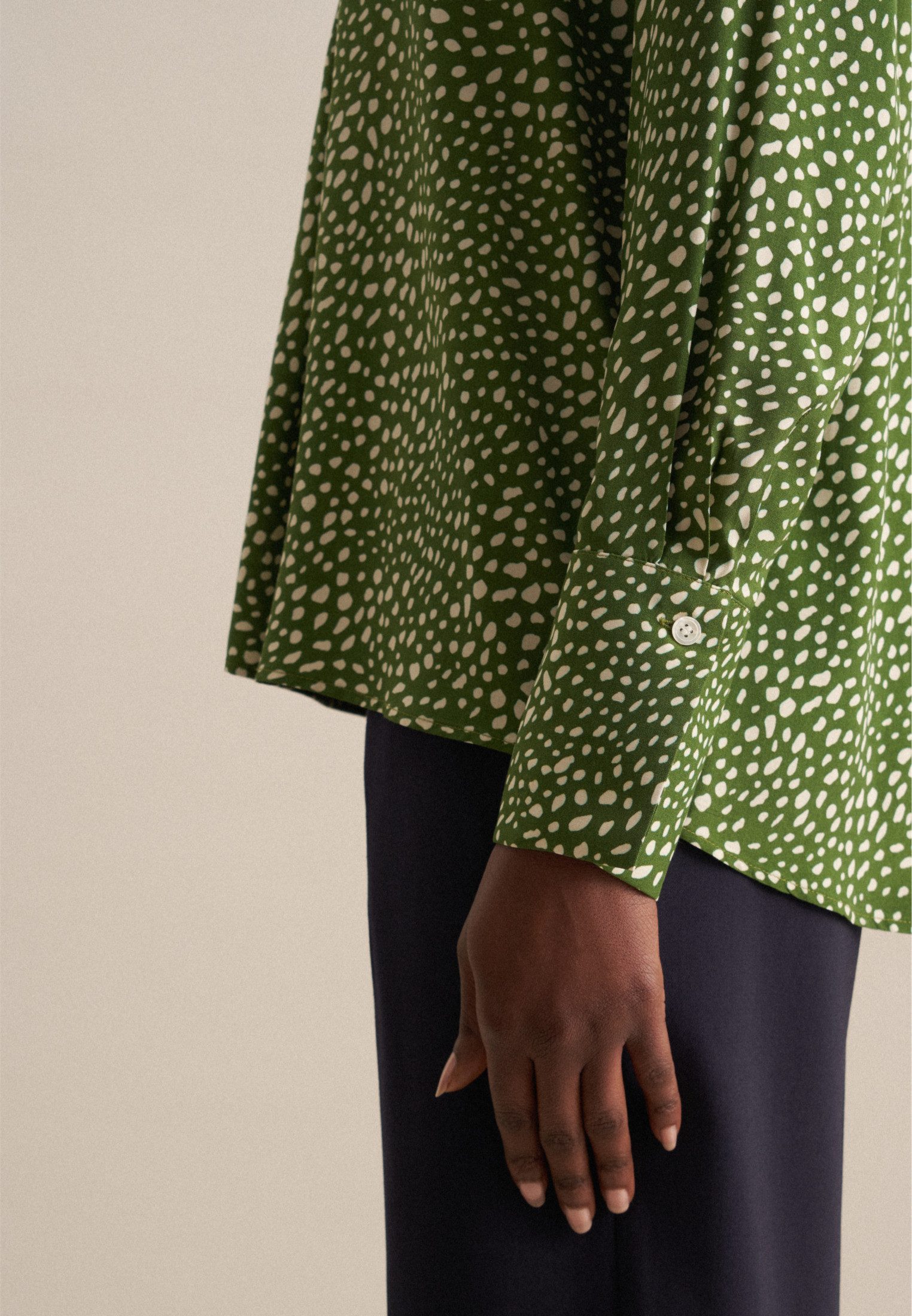 seidensticker Klassieke blouse Zwarte roos Tuniek print