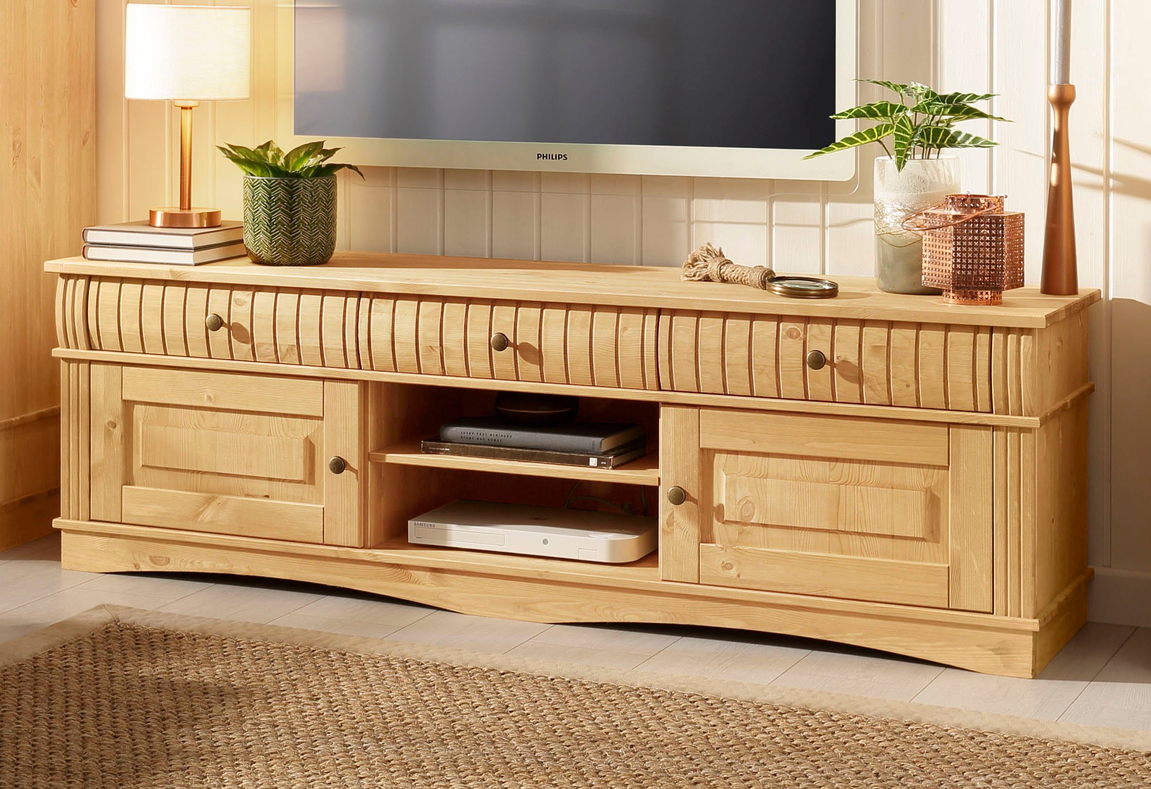 Home affaire Tv-meubel Teresa Commode van massief dennenhout, breedte 154 cm