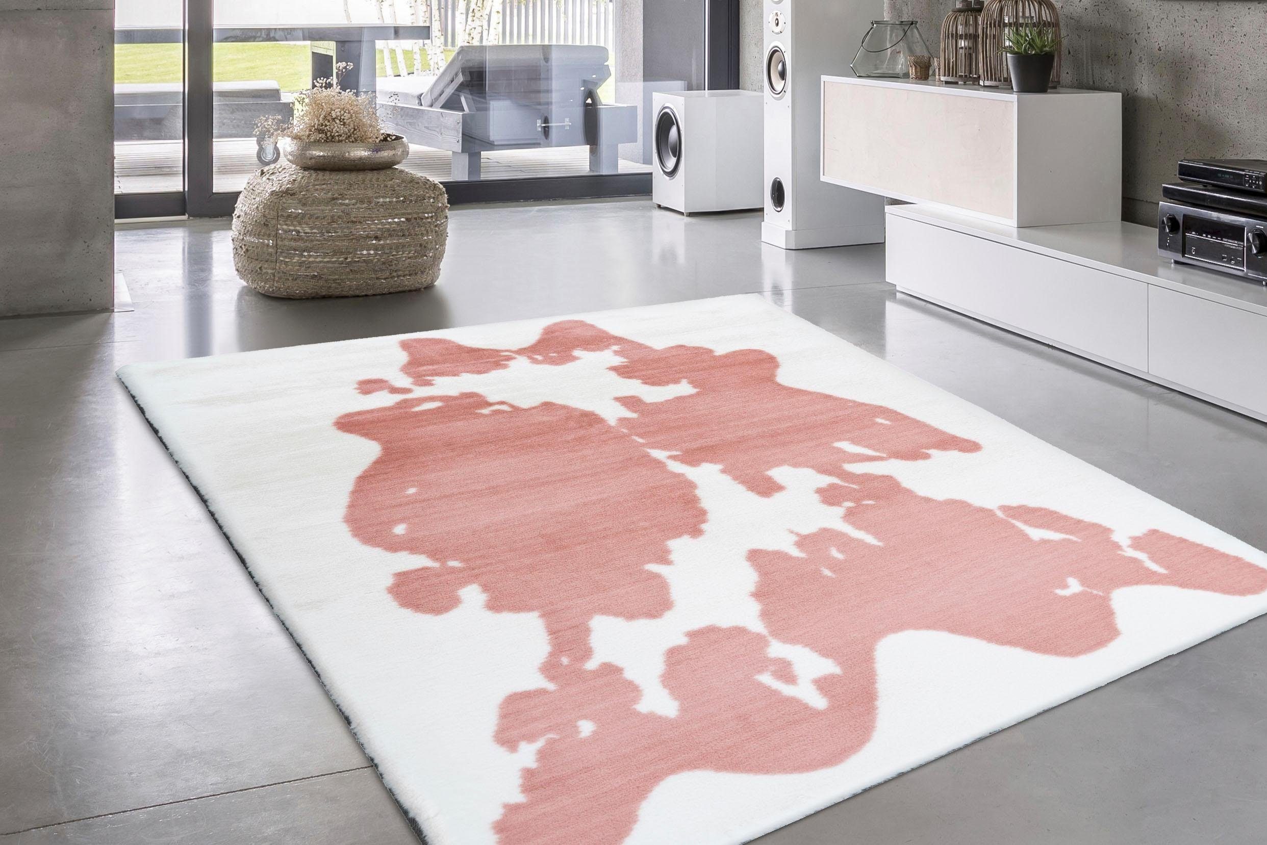 Bruno Banani Hoogpolig vloerkleed Makayla Koeienhuidmotief, imitatiebont, zachte pool