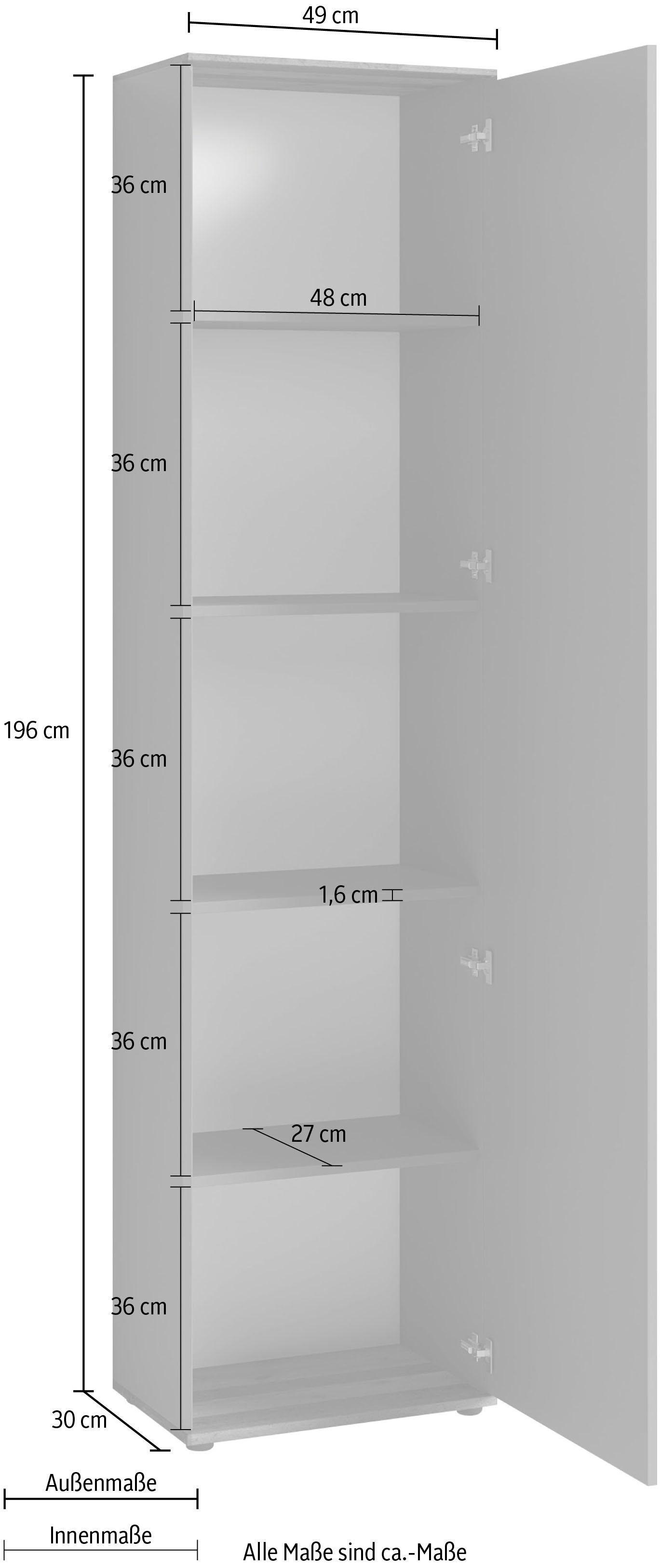 INOSIGN Kledingkast Jakob met grote spiegel, breedte 49 cm