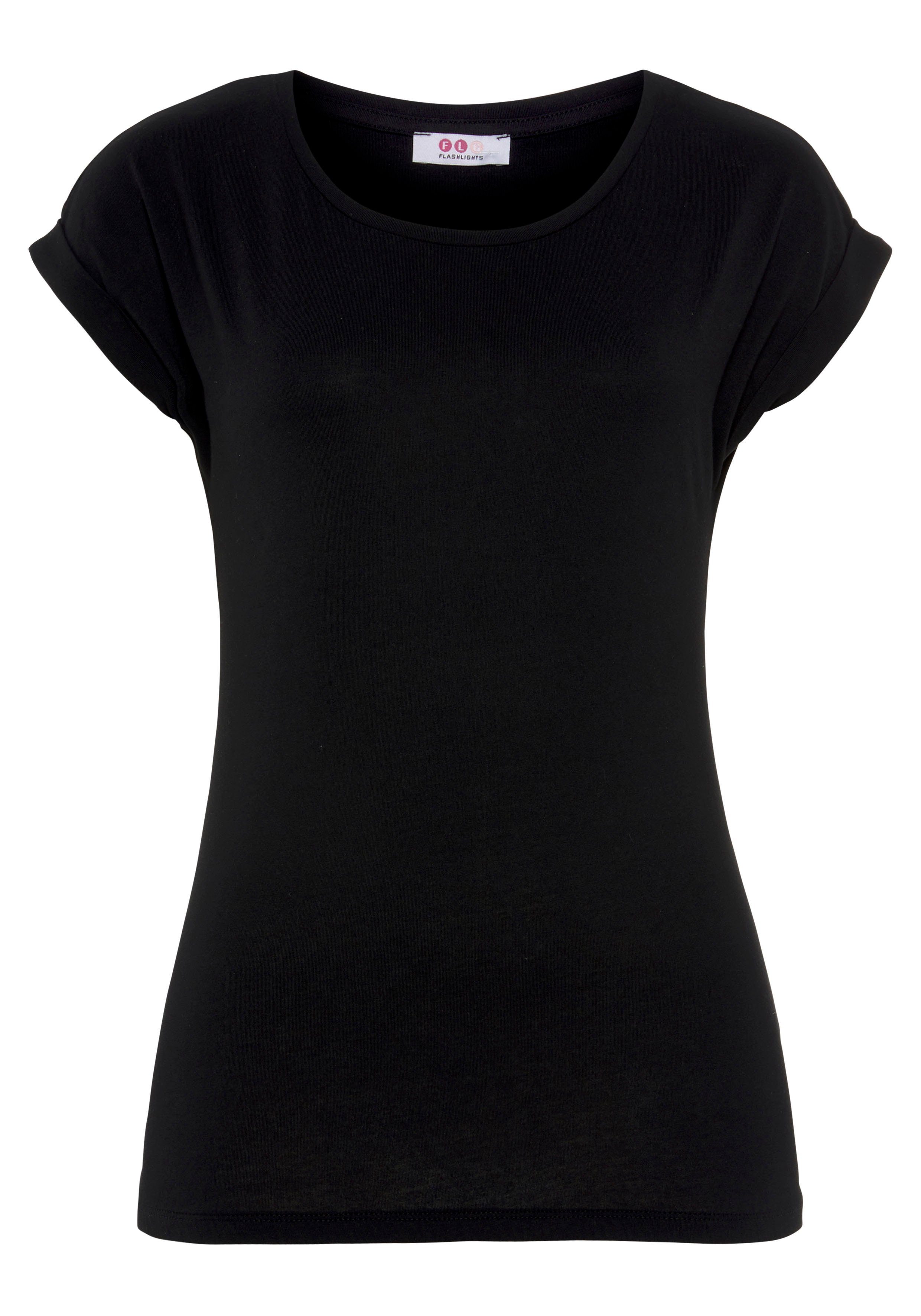 Flashlights T-shirt Korte mouwen, figuurvolgende pasvorm, ronde hals