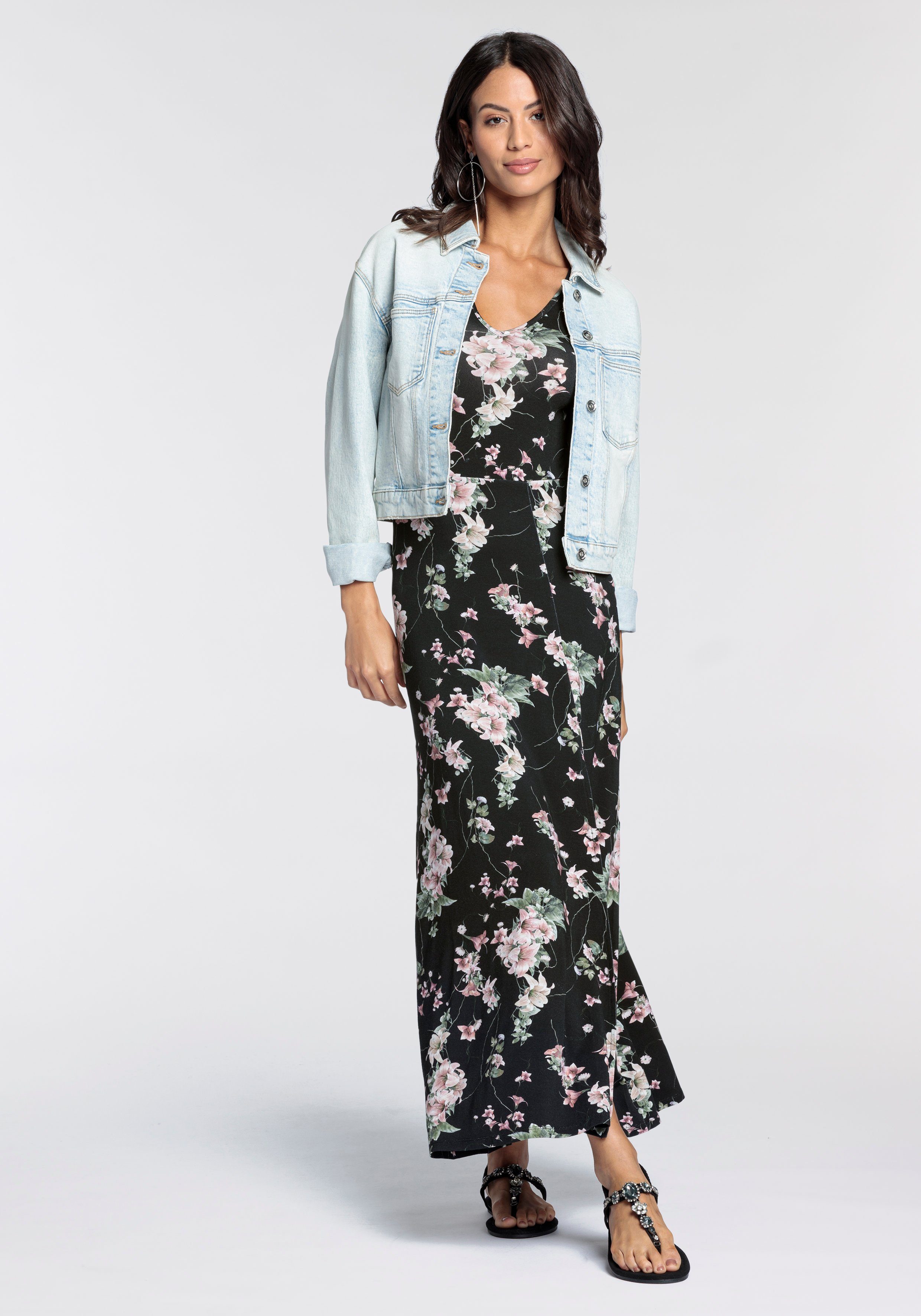 Melrose Maxi-jurk feestelijke gelegenheden, feminiene stijl, van elastische viscosemix