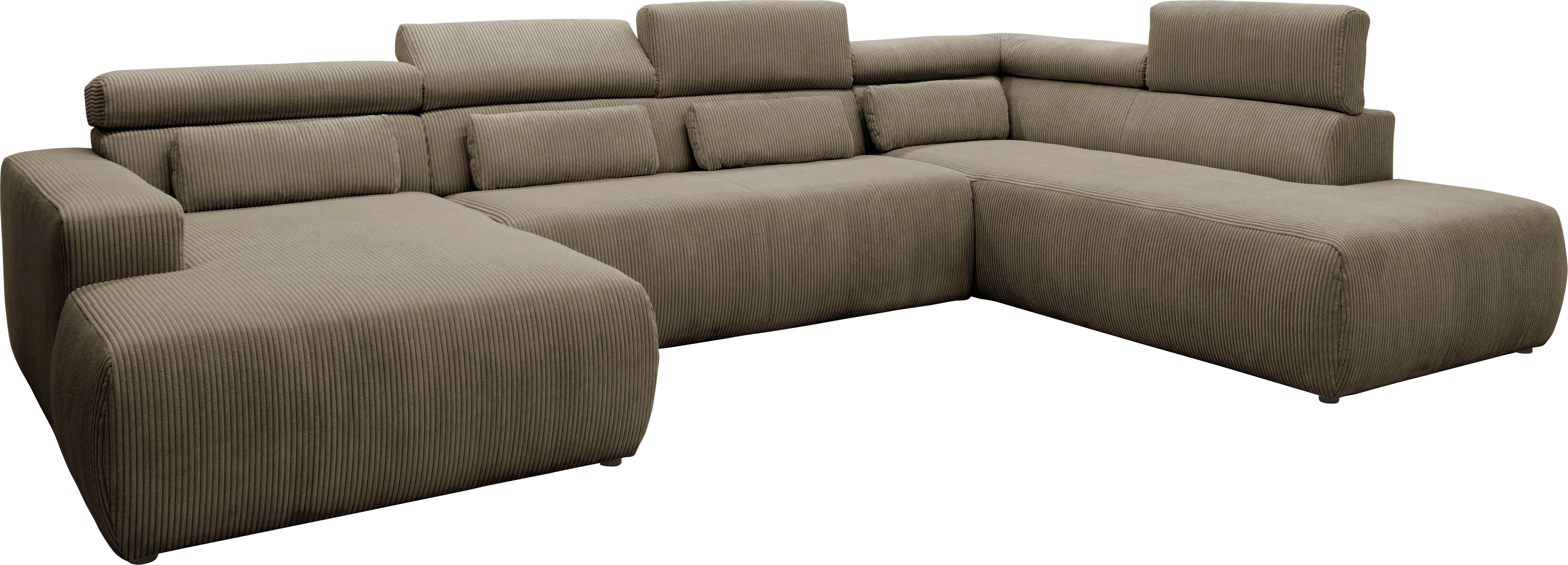DOMO collection Zithoek Brandon, keuze met zitdiepteverstelling, inclusief lendensteun met hoofdsteunverstelling, optionele zitdiepteverstelling, u-vorm