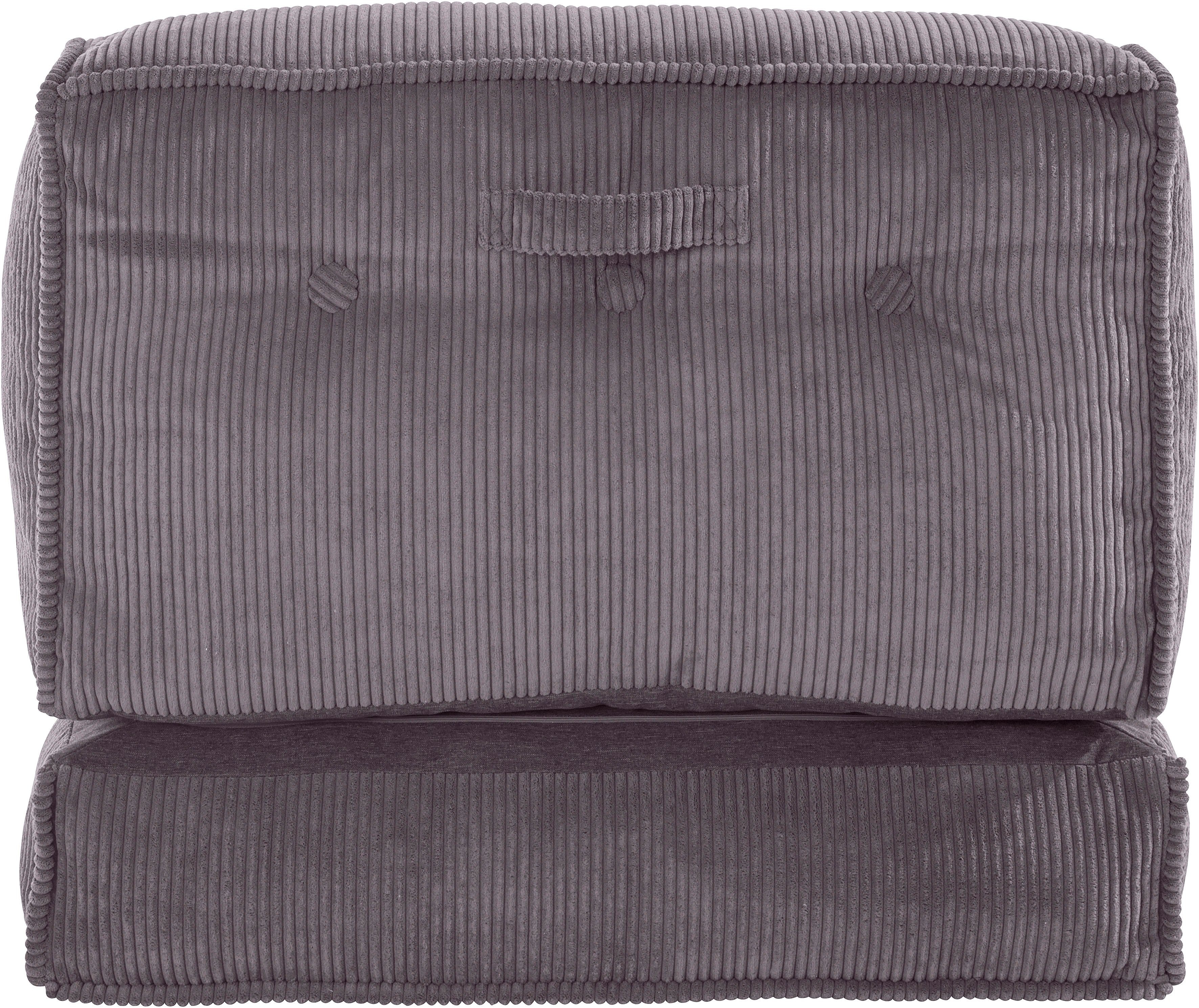 INOSIGN Fauteuil Pia Loungestoel van corduroy, in 2 maten, poef-functie.