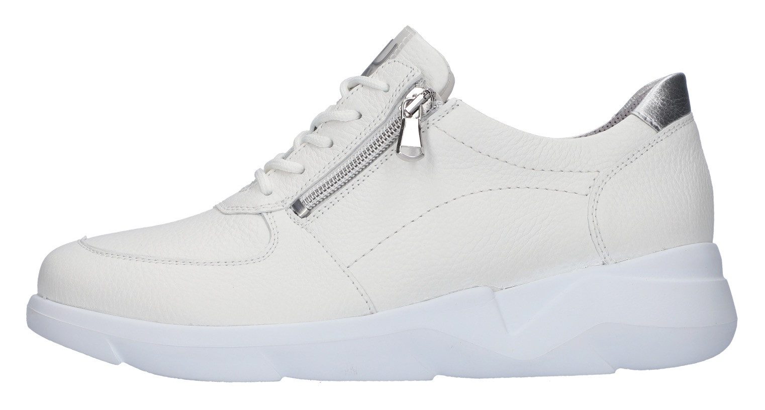Waldläufer Sneakers met sleehak K-FUNKY , vrijetijdsschoen, lage schoen, veterschoen, breedte k voor de stevige voet
