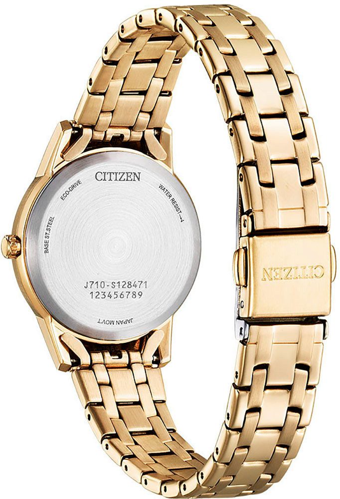 Citizen Solarhorloge FE1240-81L Horloge, dameshorloge, datum, kristalstenen, roestvrijstalen band