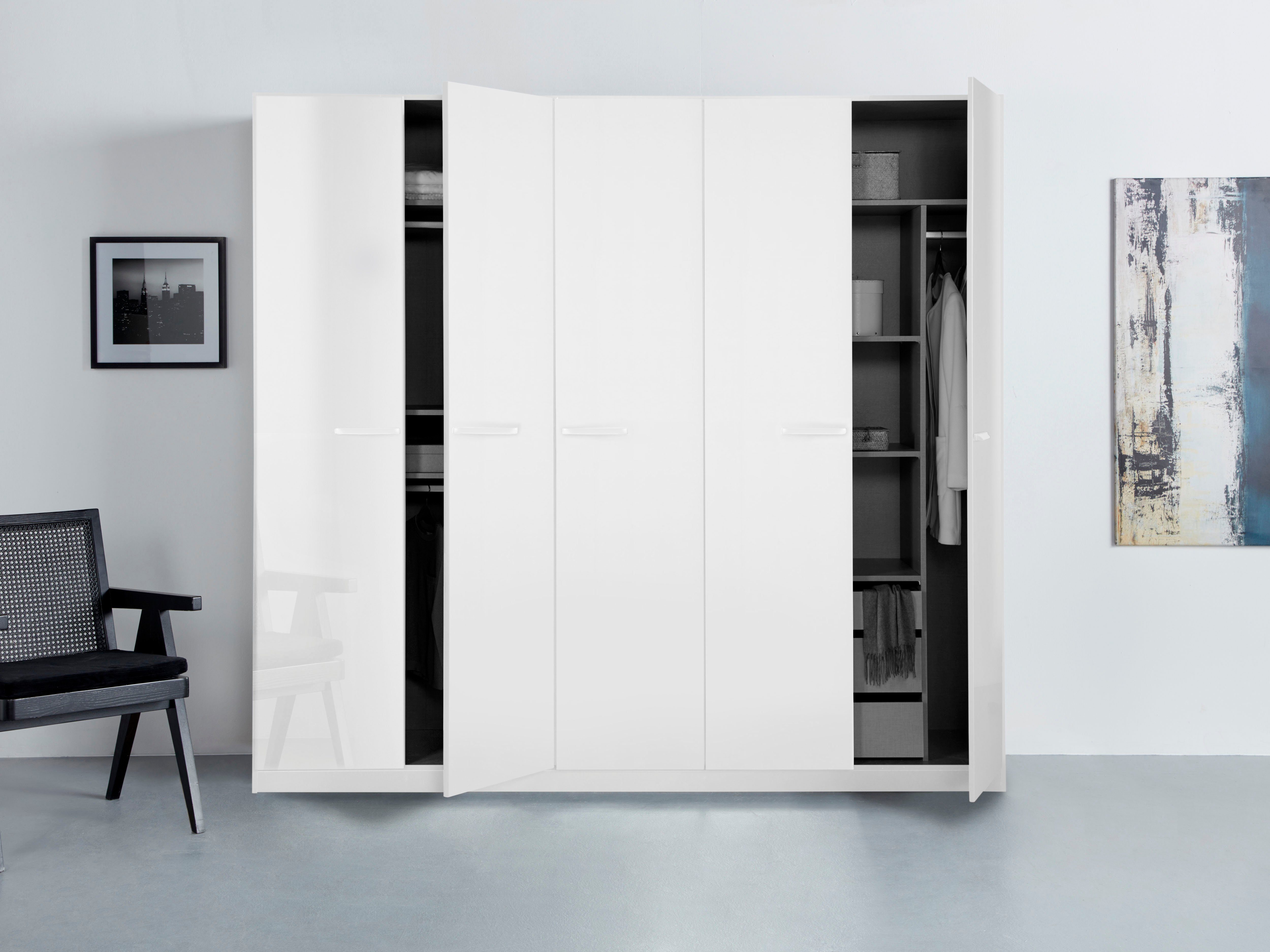 rauch Draaideurkast Kledingkast kast garderobe TOPSELLER OTELI incl. binnenindeling met 3 binnenlades extra planken optioneel met spiegel made in germany
