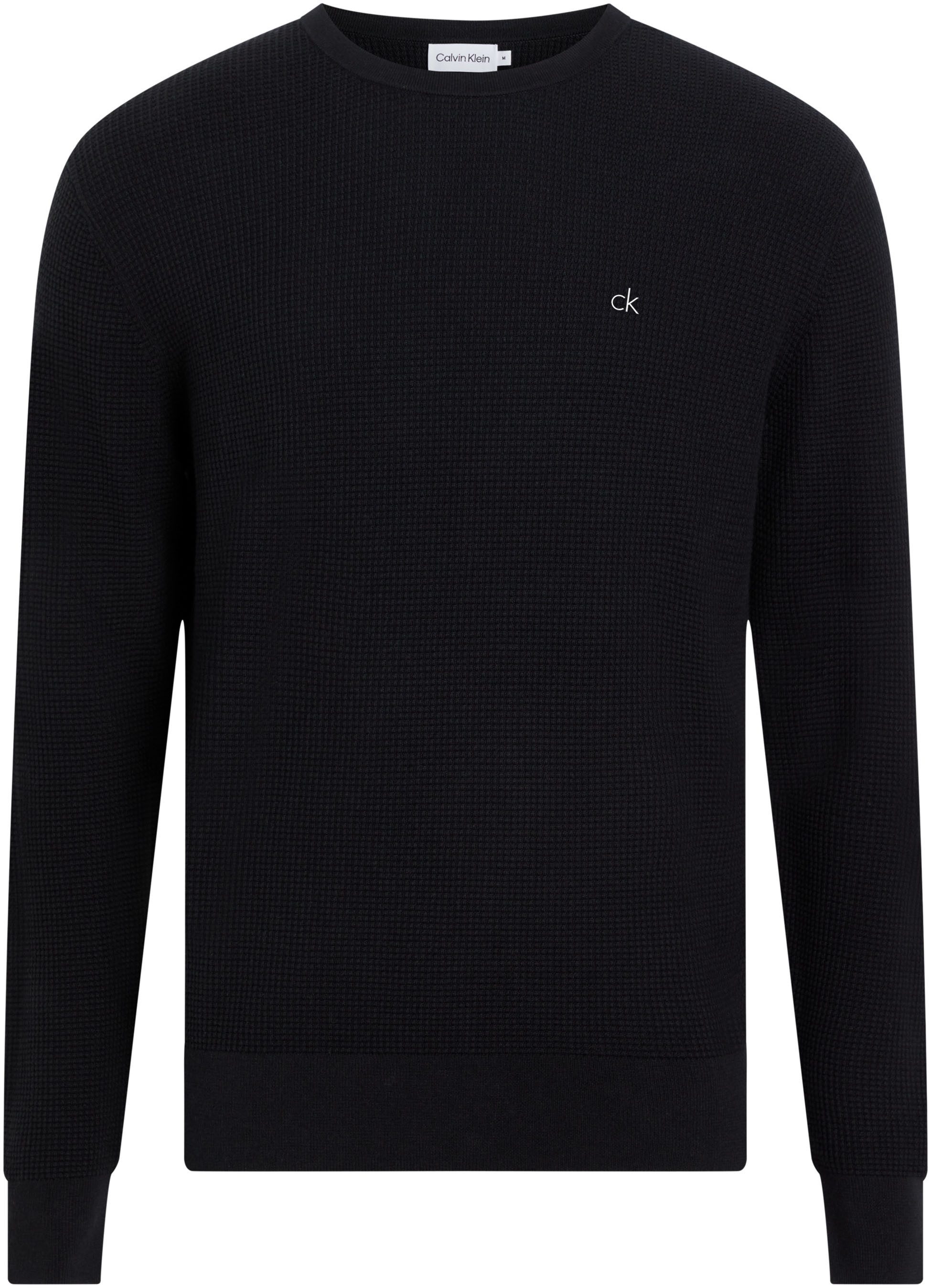 Calvin Klein Trui met ronde hals WAFFLE STRUCTURE SWEATER
