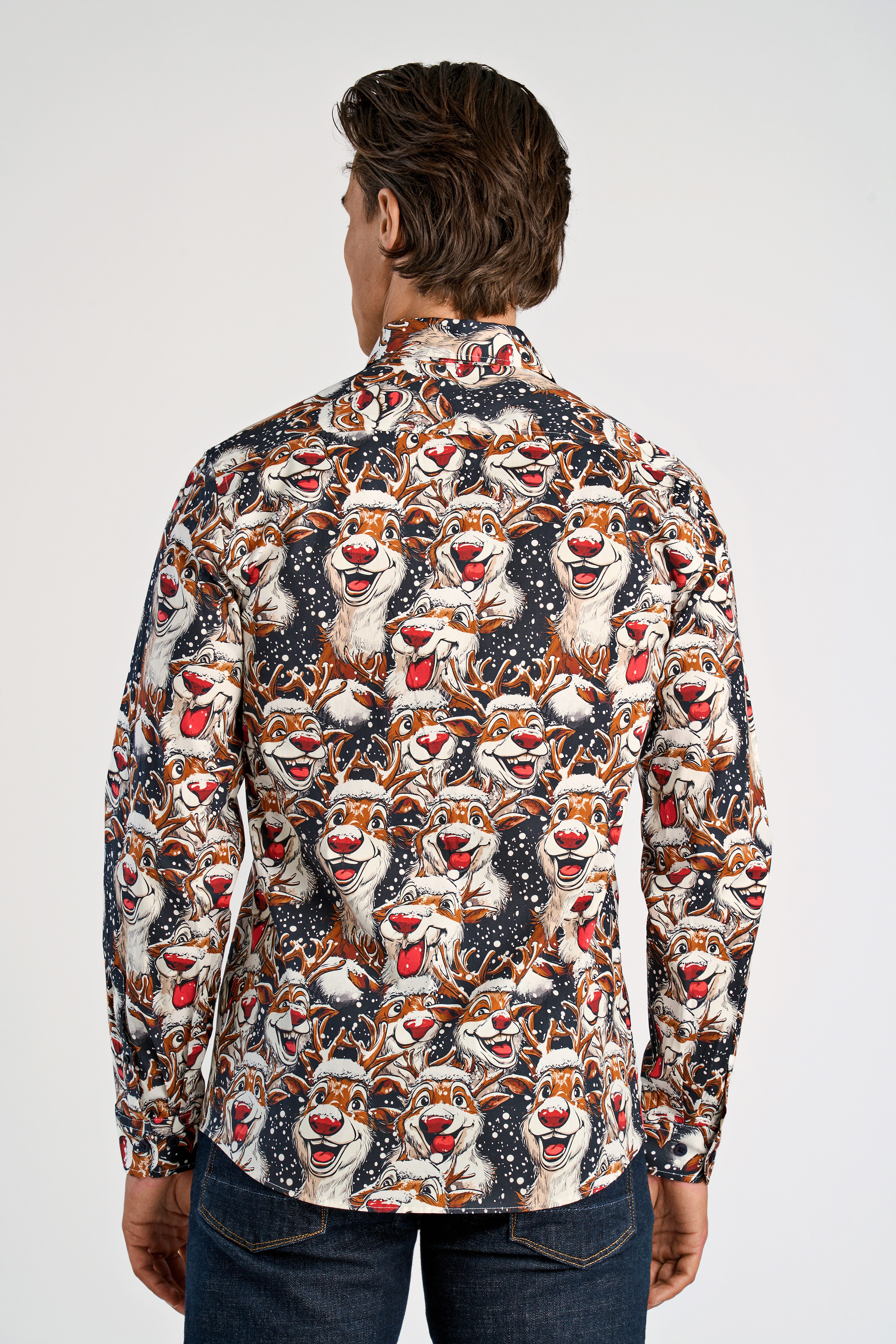 LINDBERGH Overhemd met lange mouwen met kerstachtige all-over print