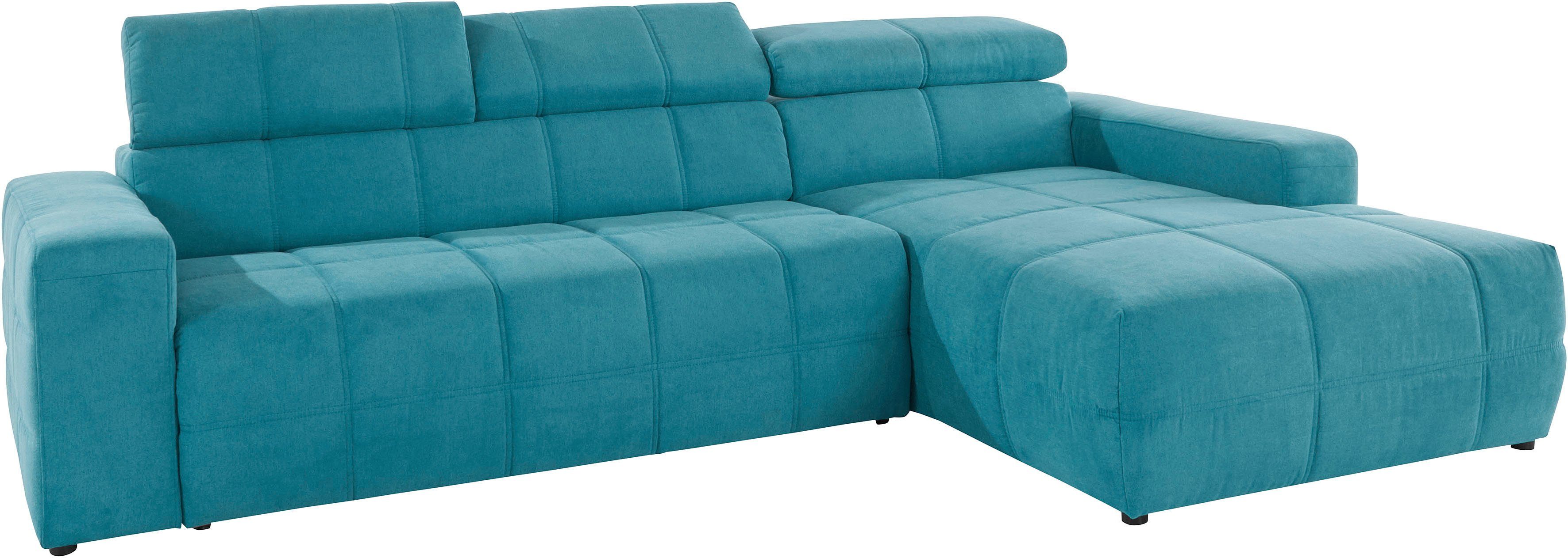 DOMO collection Hoekbank Brandon B/D/H: 289/177/80 cm, keuze met zitdiepteverstelling, L-vorm