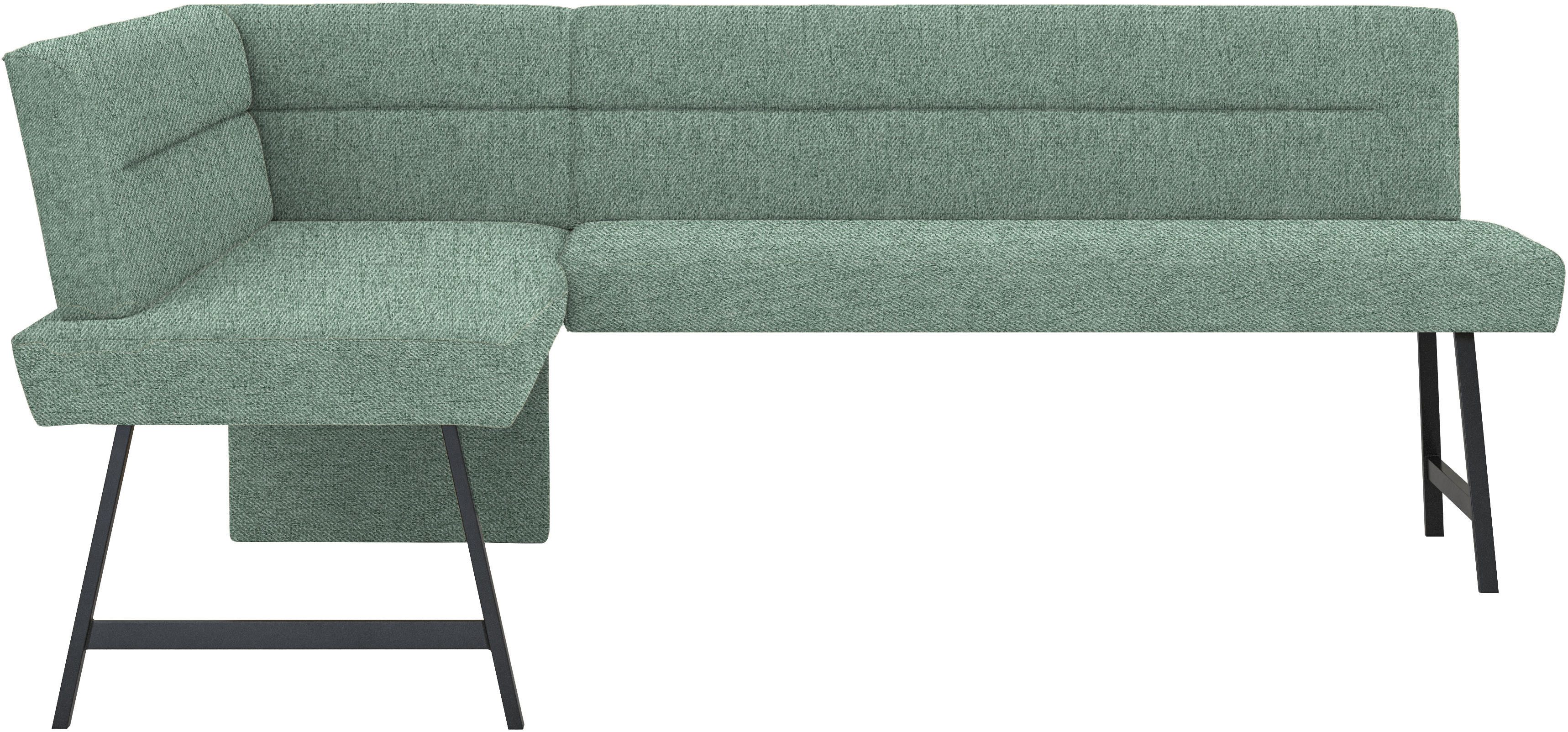 Home affaire Eethoek Sava Hoekbank met nosagvering in de zitting, massief eiken tafel (set, 4-delig)