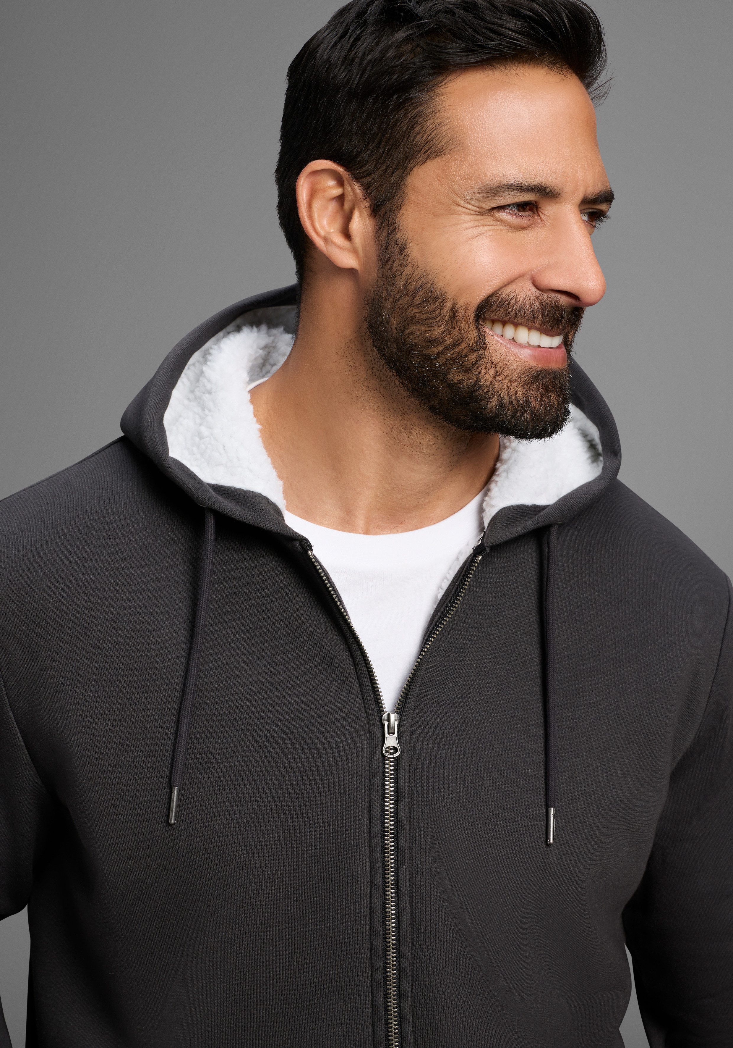 H.I.S Sweatvest met voering van imitatiebont - nieuwe collectie