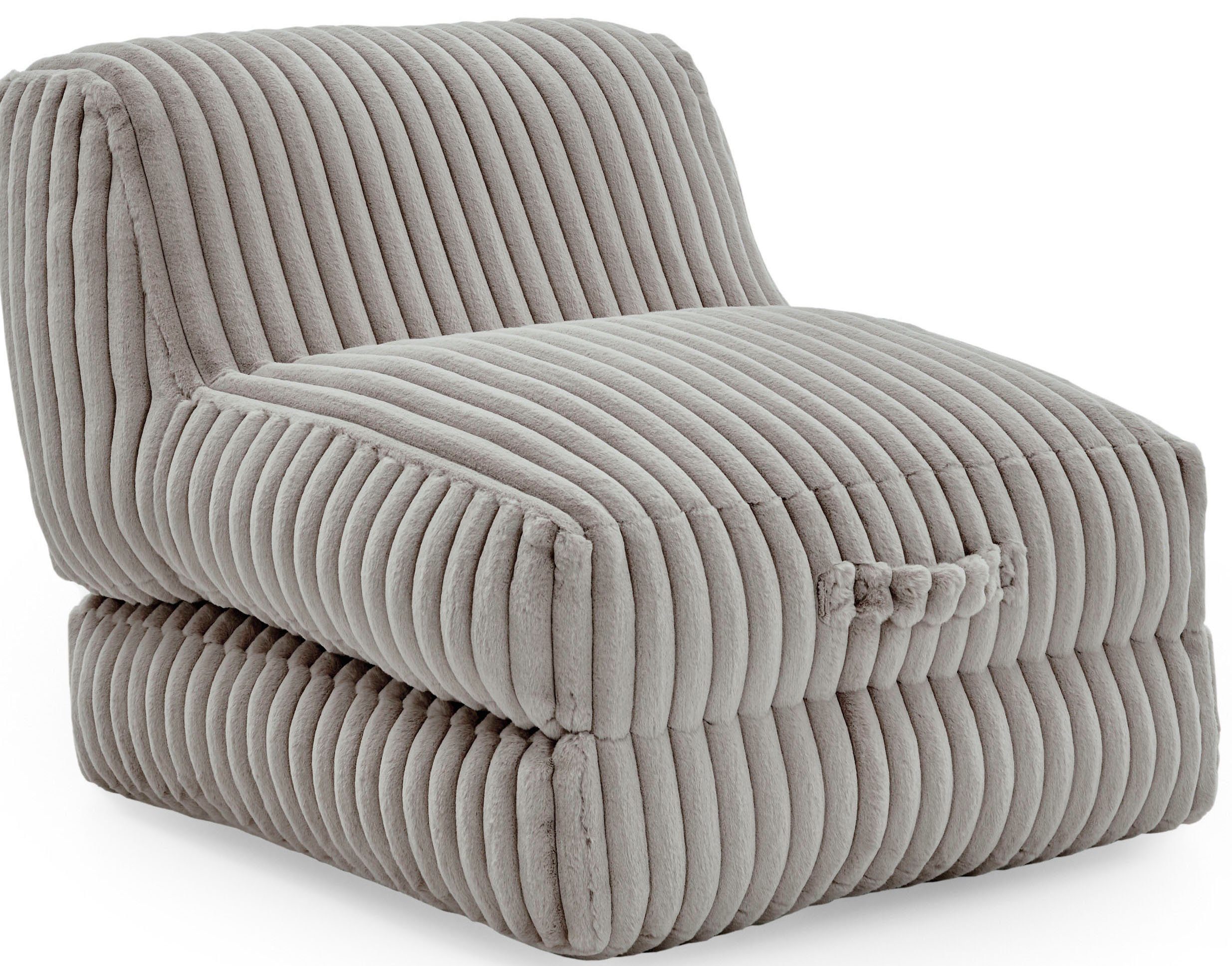 INOSIGN XXL-fauteuil Pia Loungestoel in Megacord, 2 maten, slaapfunctie en poef/voetenbank functie