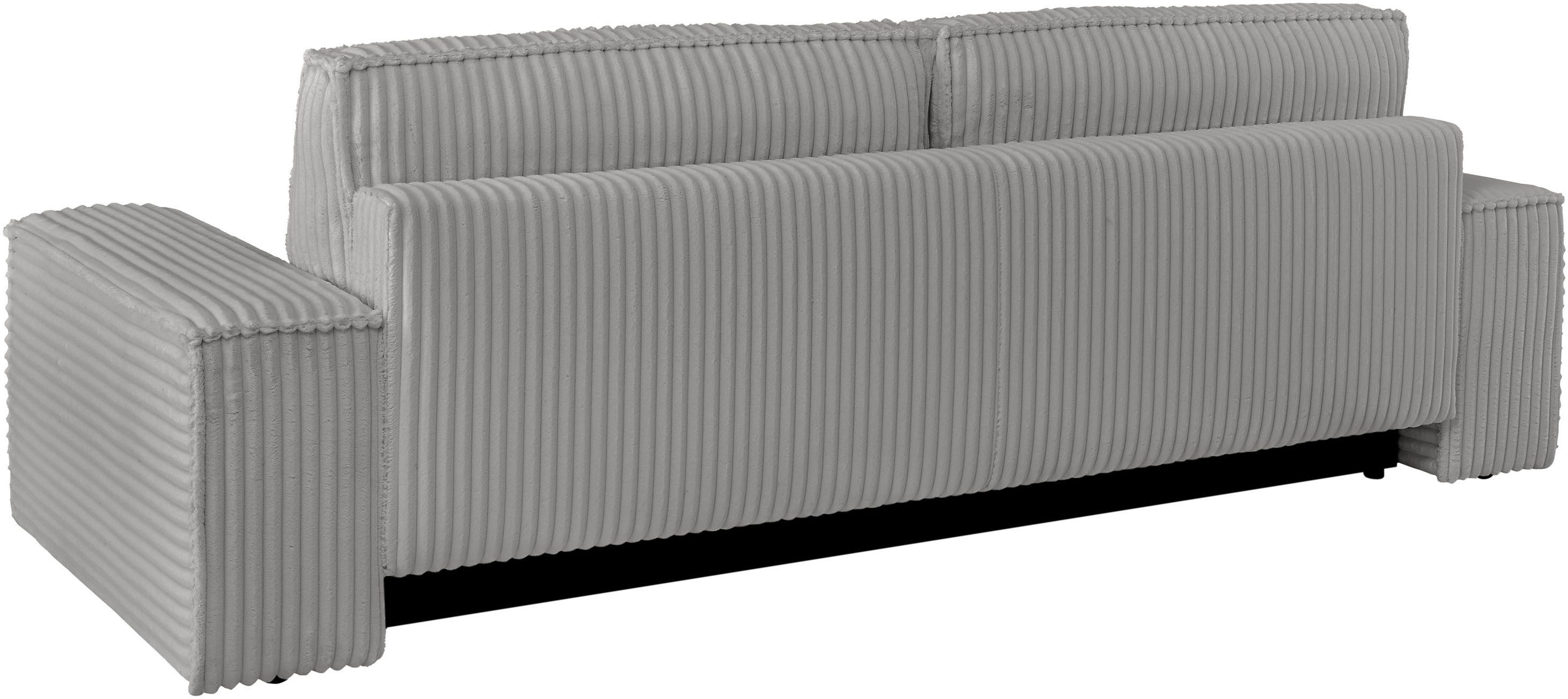 andas 3-zitsbank FINNLEY slaapbank 257 cm, slaapfunctie met bedlade (200/136cm)