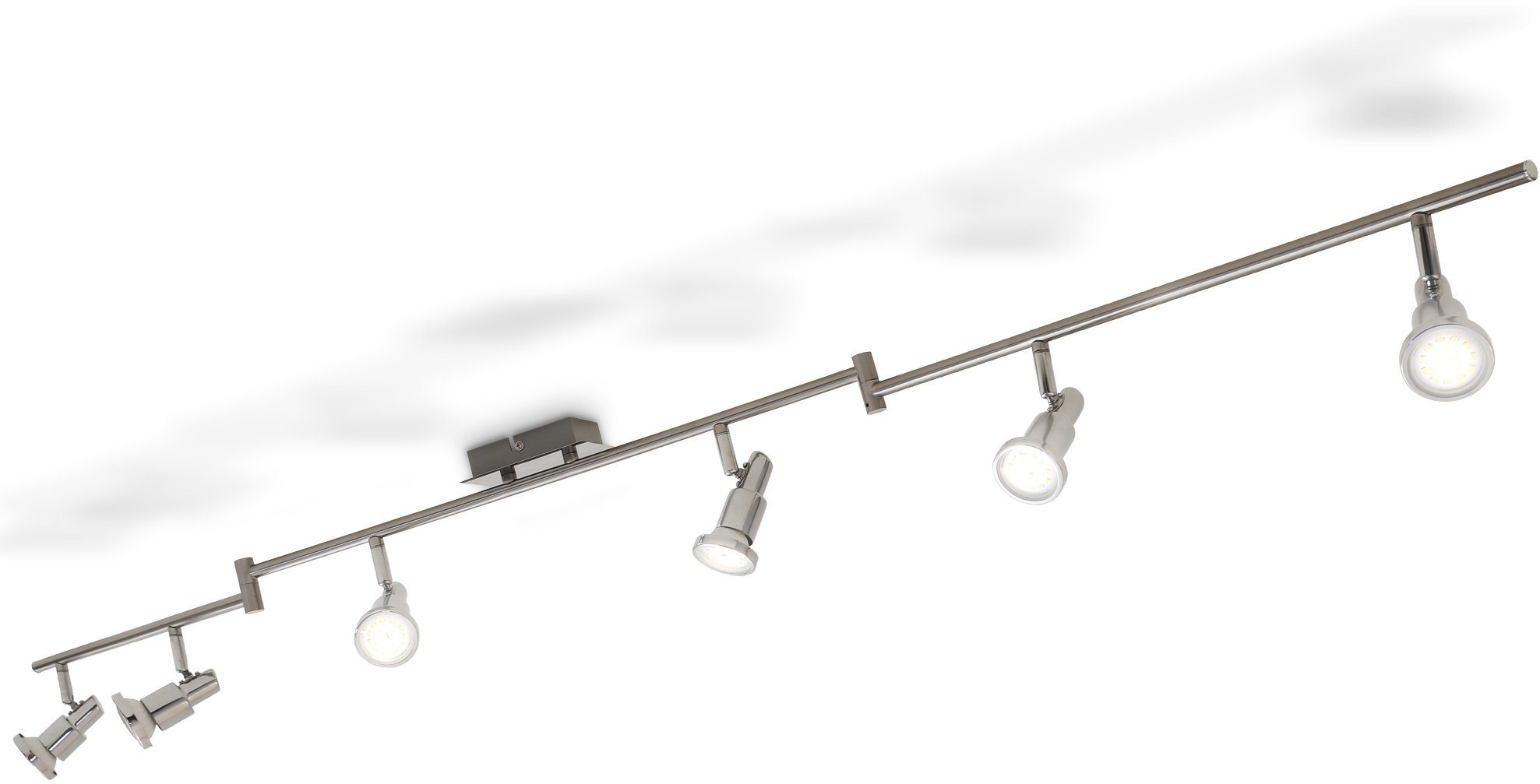 B.K.Licht Ledplafondspots Plafondlamp, draaibaar, kantelbaar, chroomkleurige spots inclusief 5W 400lm