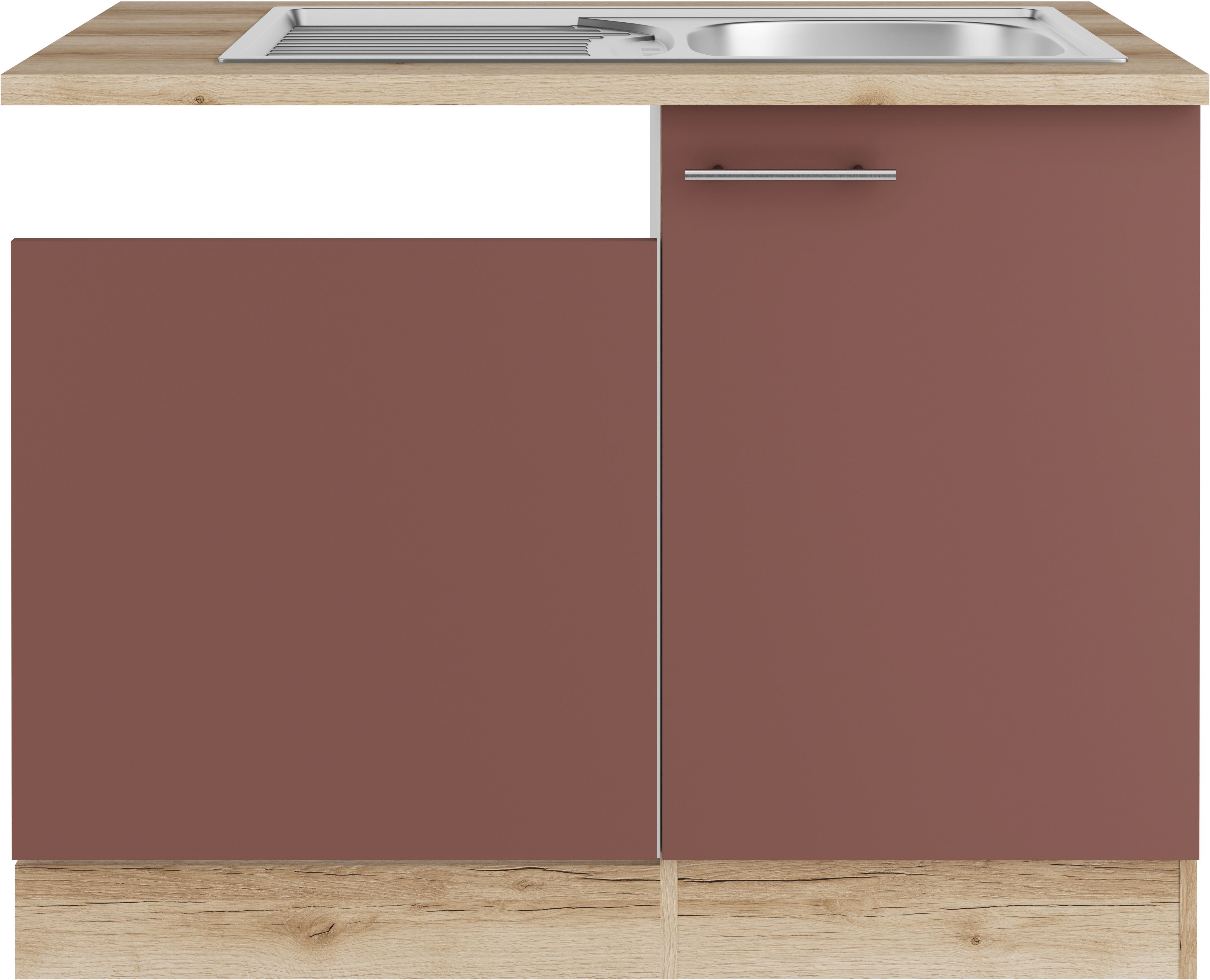 OPTIFIT Gootsteenkast Bella Breedte 110 cm, voor gedeeltelijk geïntegreerde vaatwasser