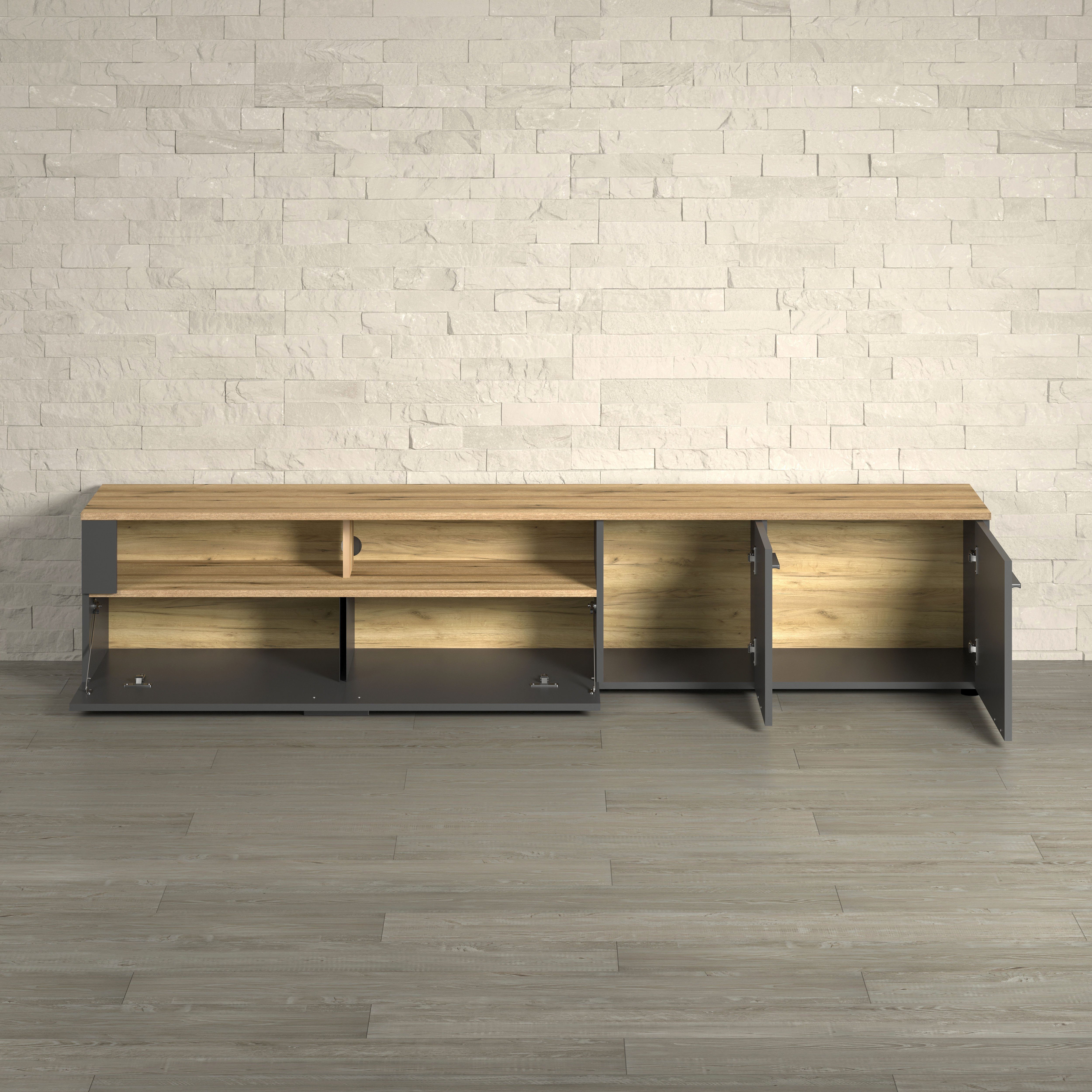 INOSIGN Tv-meubel Estepona TV-kast TV-board, breedte 210 cm, elegant en modern (1 stuk)