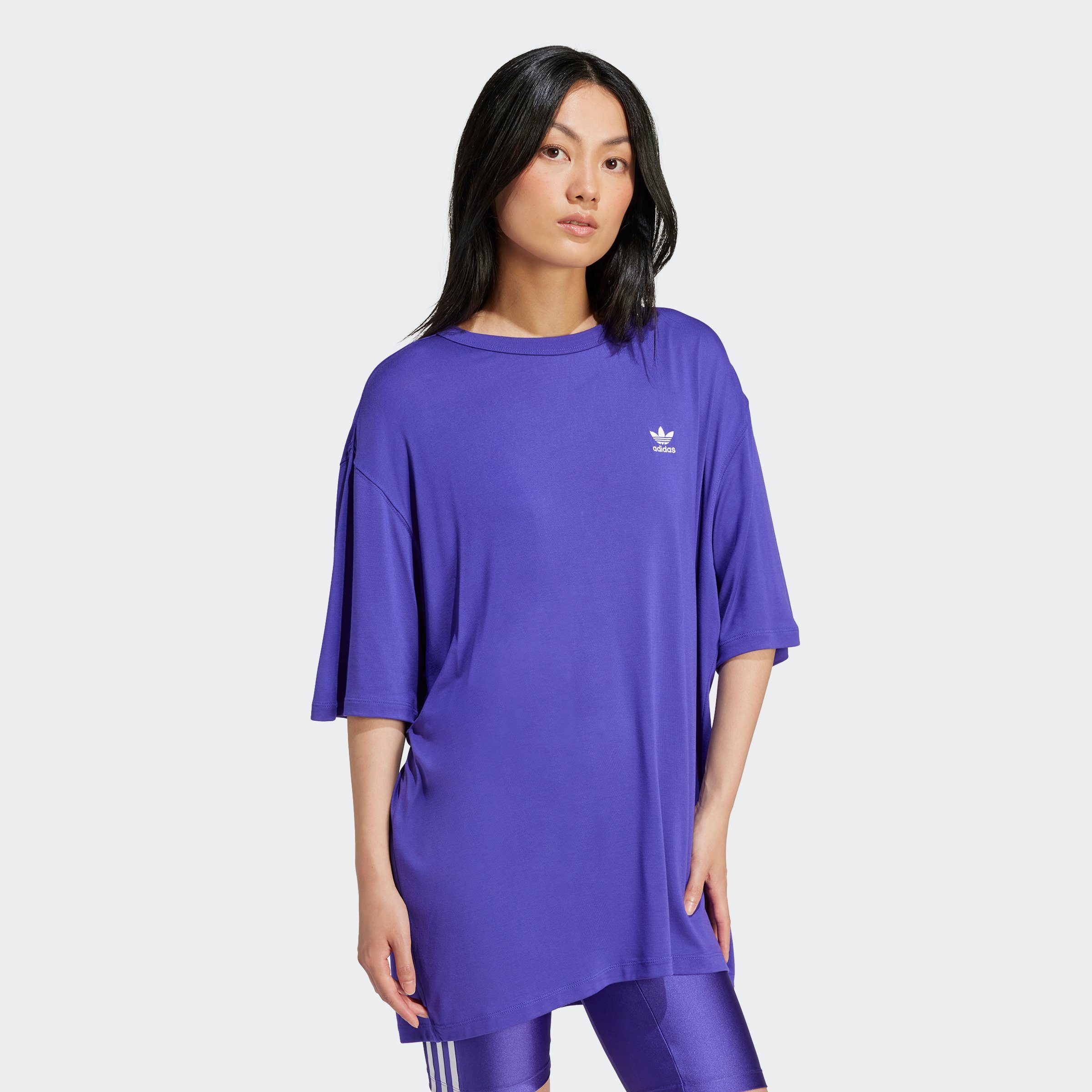 Adidas Originals Paarse Trefoil Logo Print Dames T-shirt Purple Dames