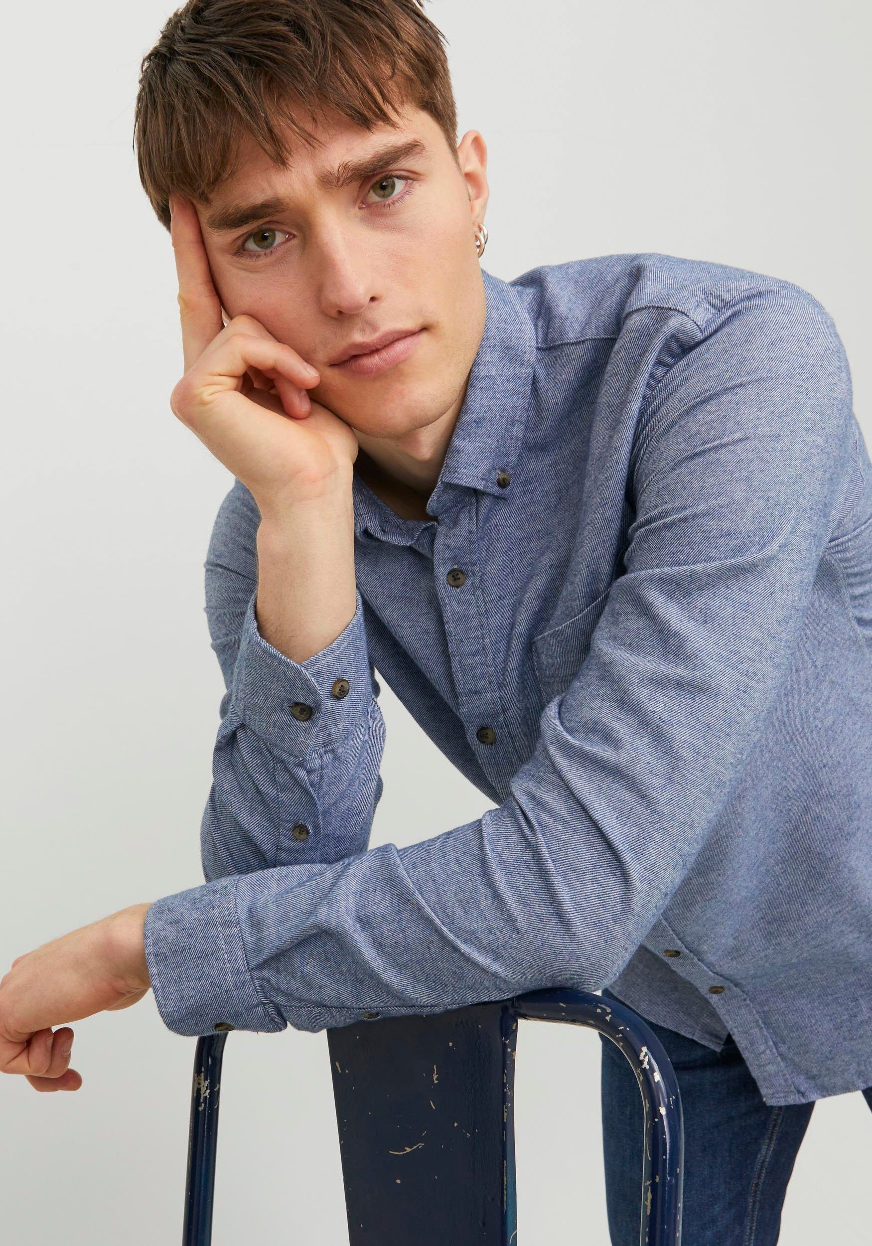 Jack & Jones Overhemd met lange mouwen JJECLASSIC MELANGE SHIRT LS SN