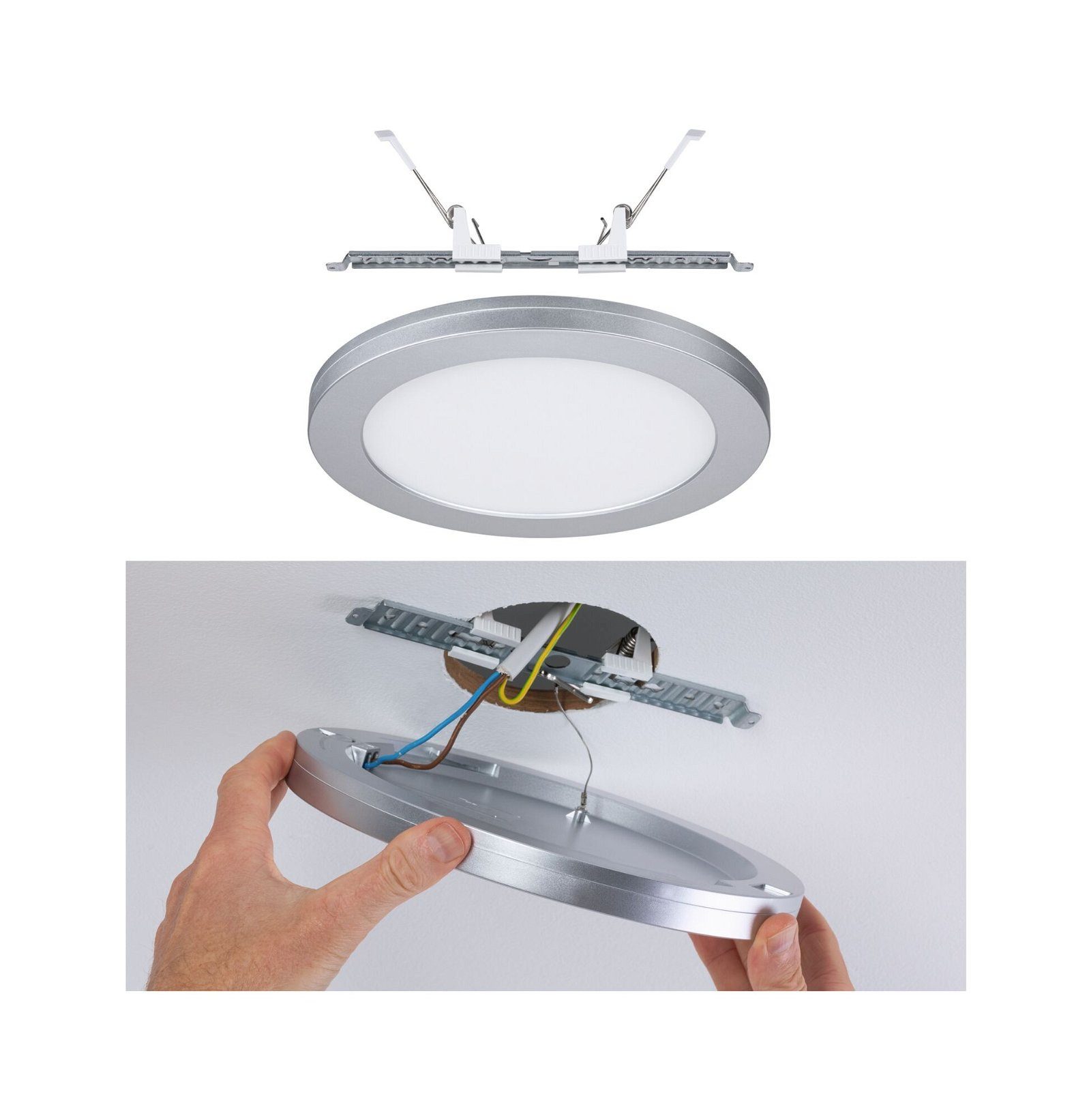 Paulmann Ledinbouwlamp 2in1 Cover-it rond 225mm 16,5W 1200lm 4000K chroom mat (1 stuk)